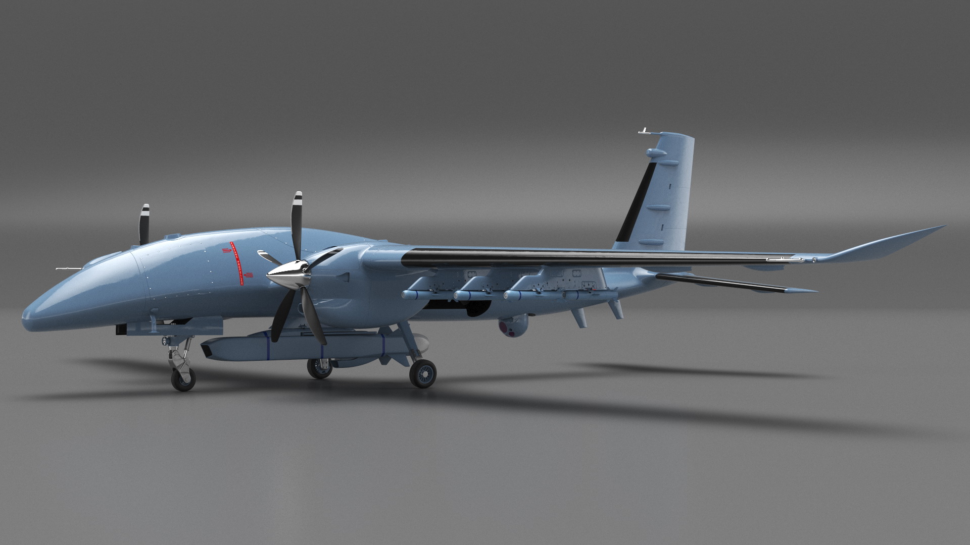 Tactical Aerial Combat Drone Rigged for Cinema 4D 3D model