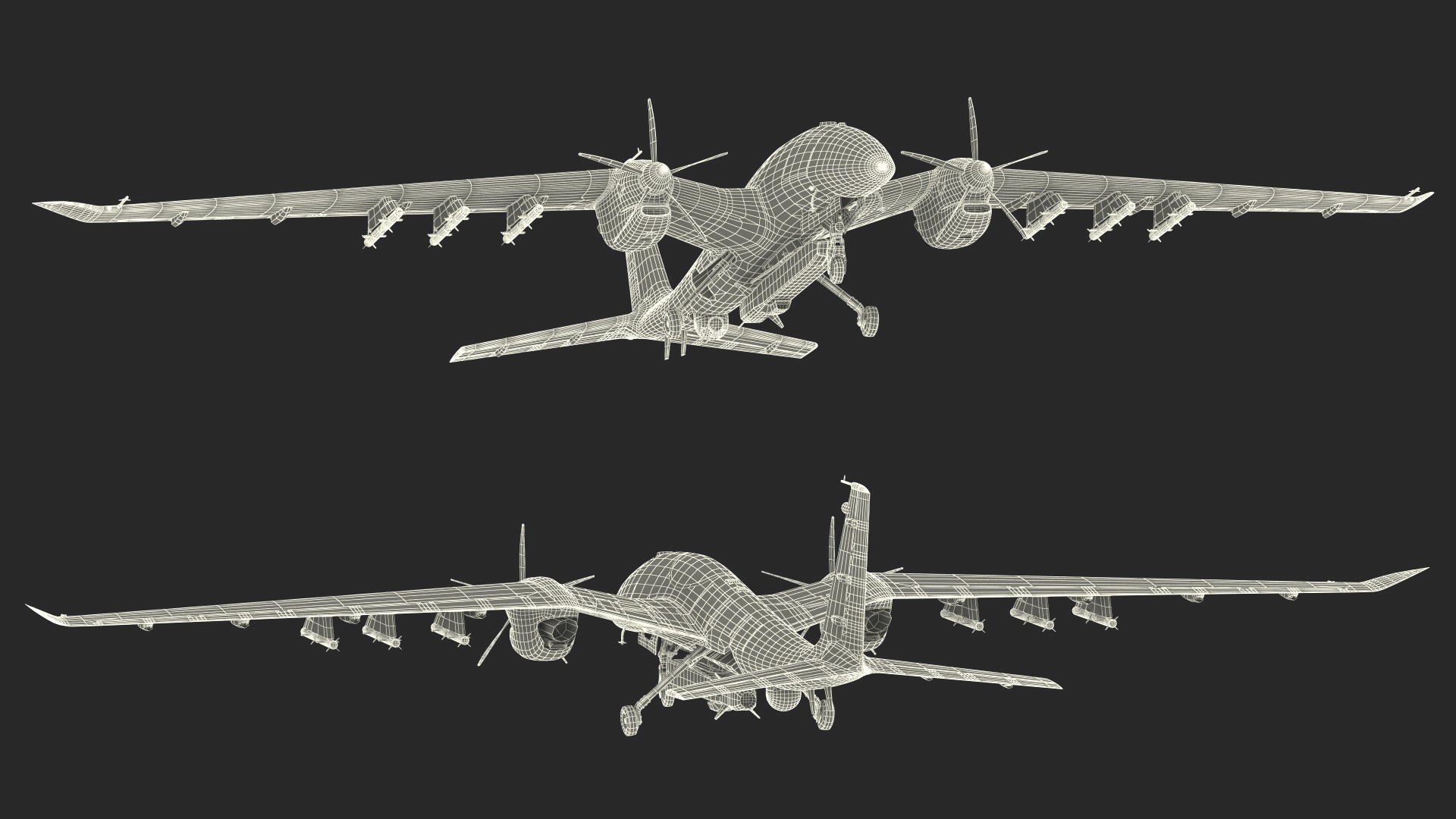 Tactical Aerial Combat Drone Rigged for Cinema 4D 3D model