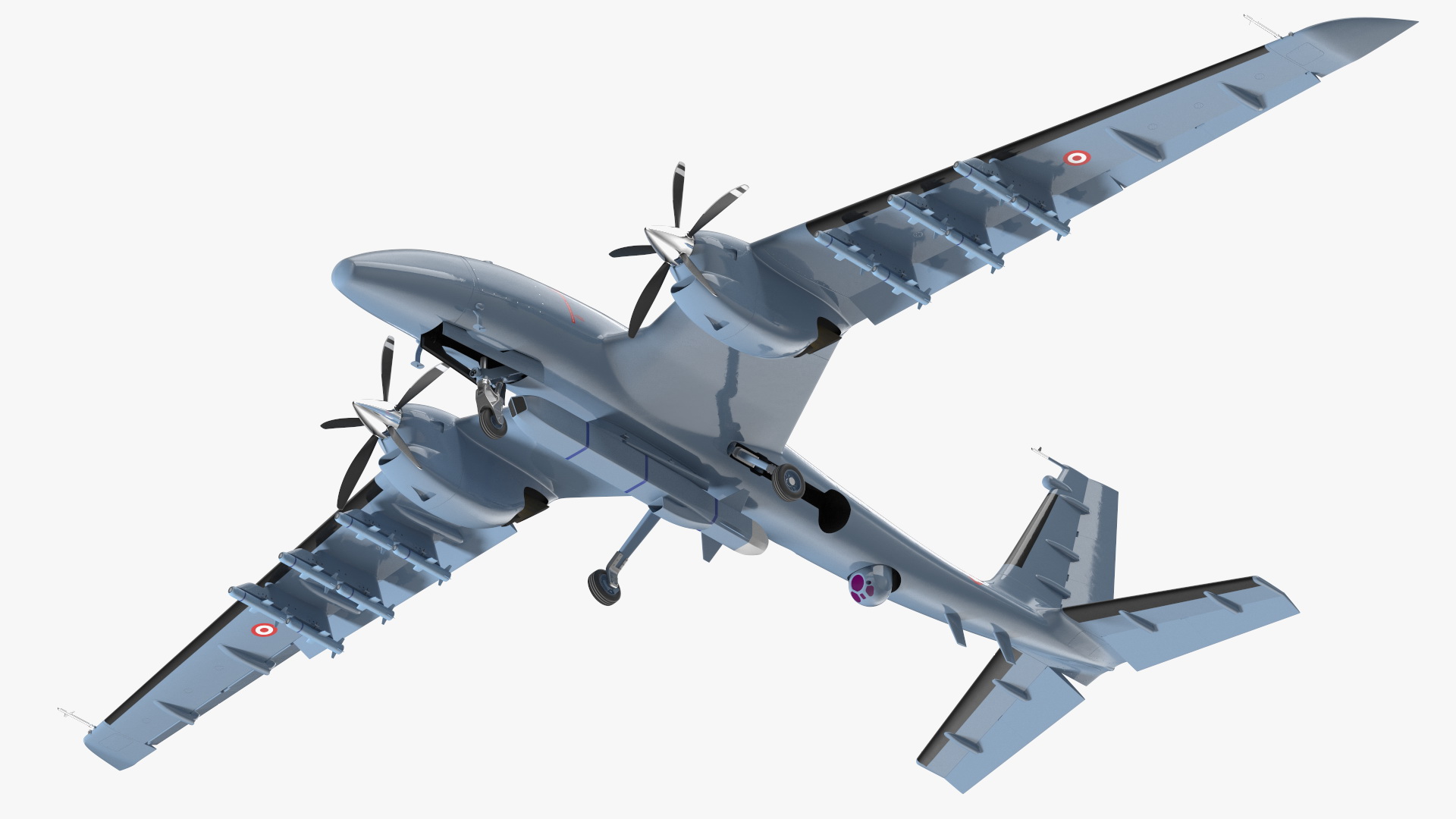 Tactical Aerial Combat Drone Rigged for Cinema 4D 3D model