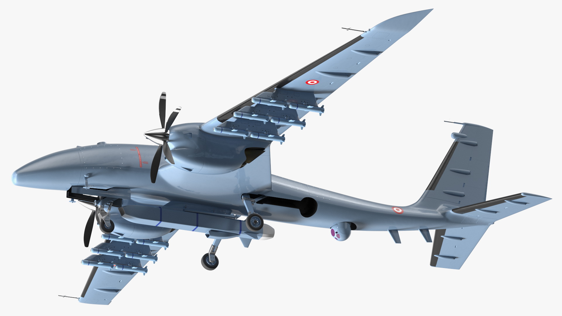 Tactical Aerial Combat Drone Rigged for Cinema 4D 3D model