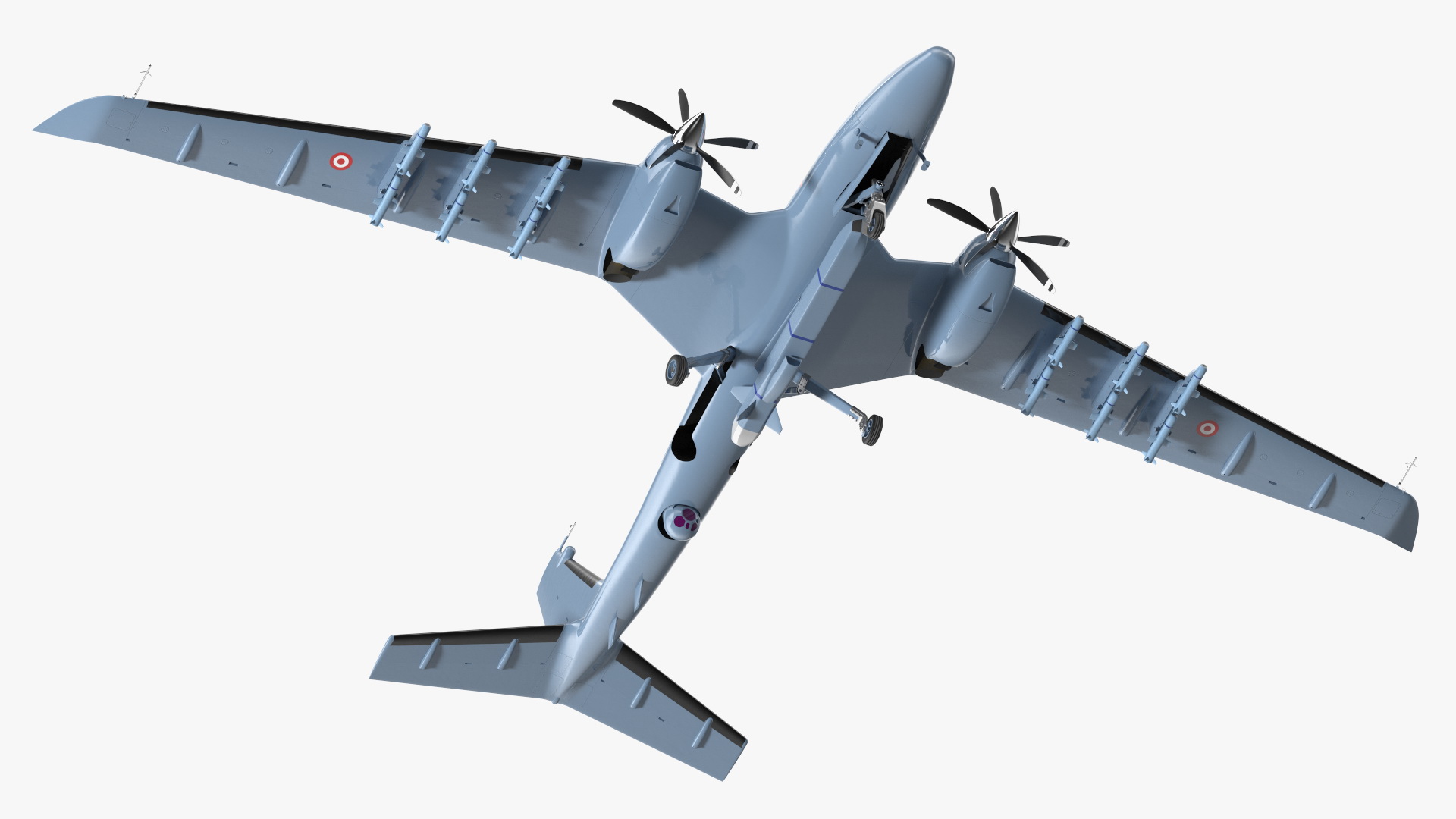 Tactical Aerial Combat Drone Rigged for Cinema 4D 3D model