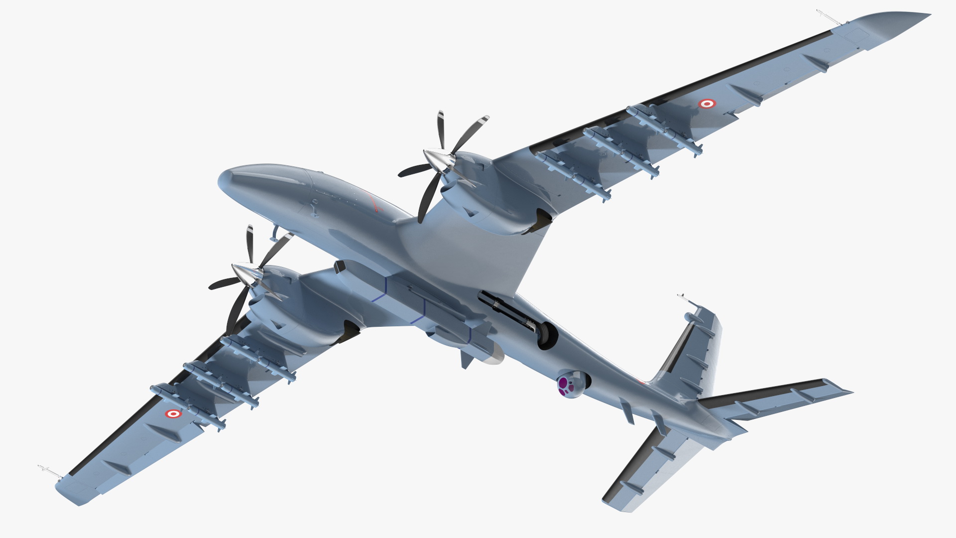 Tactical Aerial Combat Drone Rigged for Cinema 4D 3D model