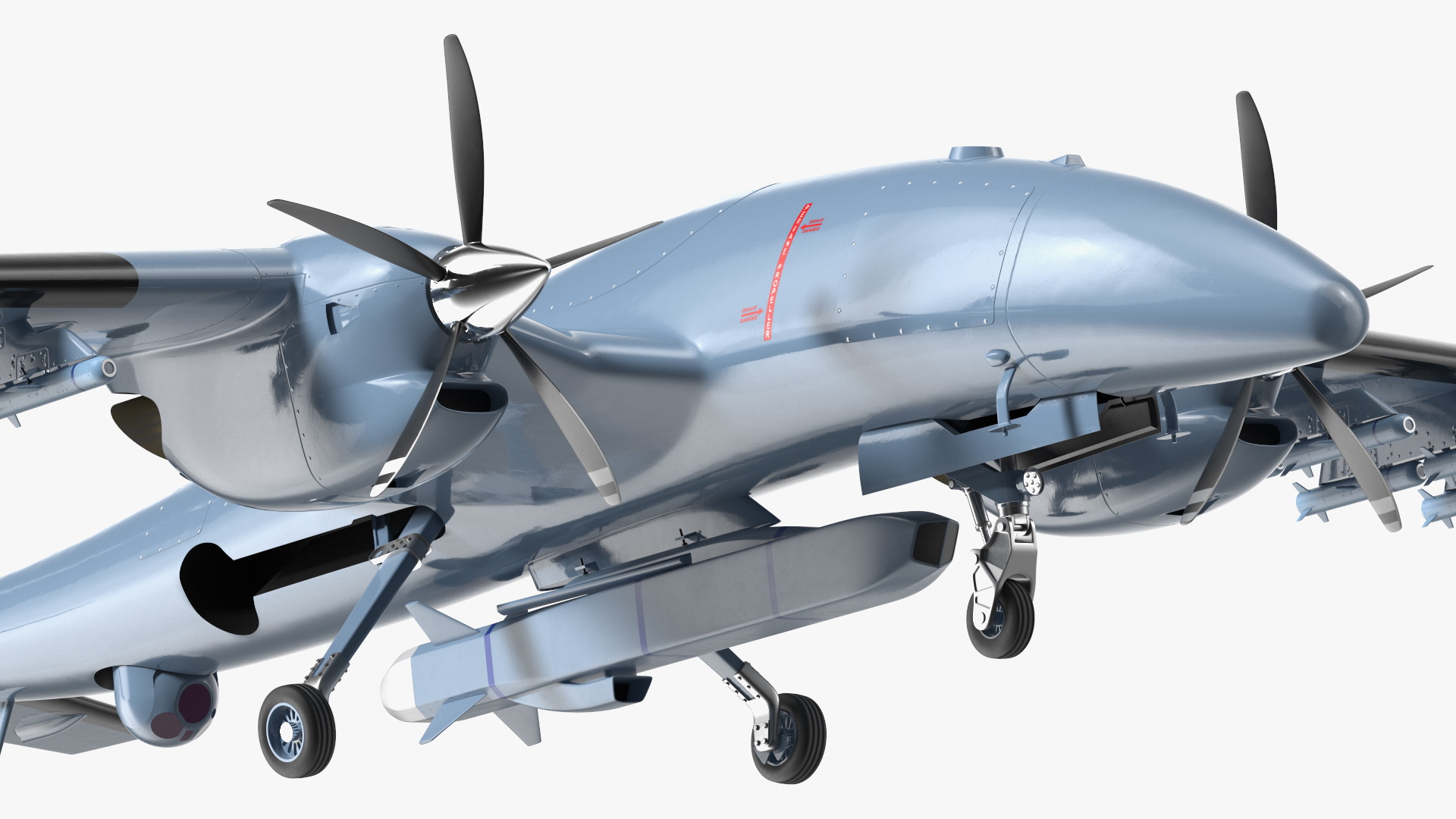 Tactical Aerial Combat Drone Rigged for Cinema 4D 3D model