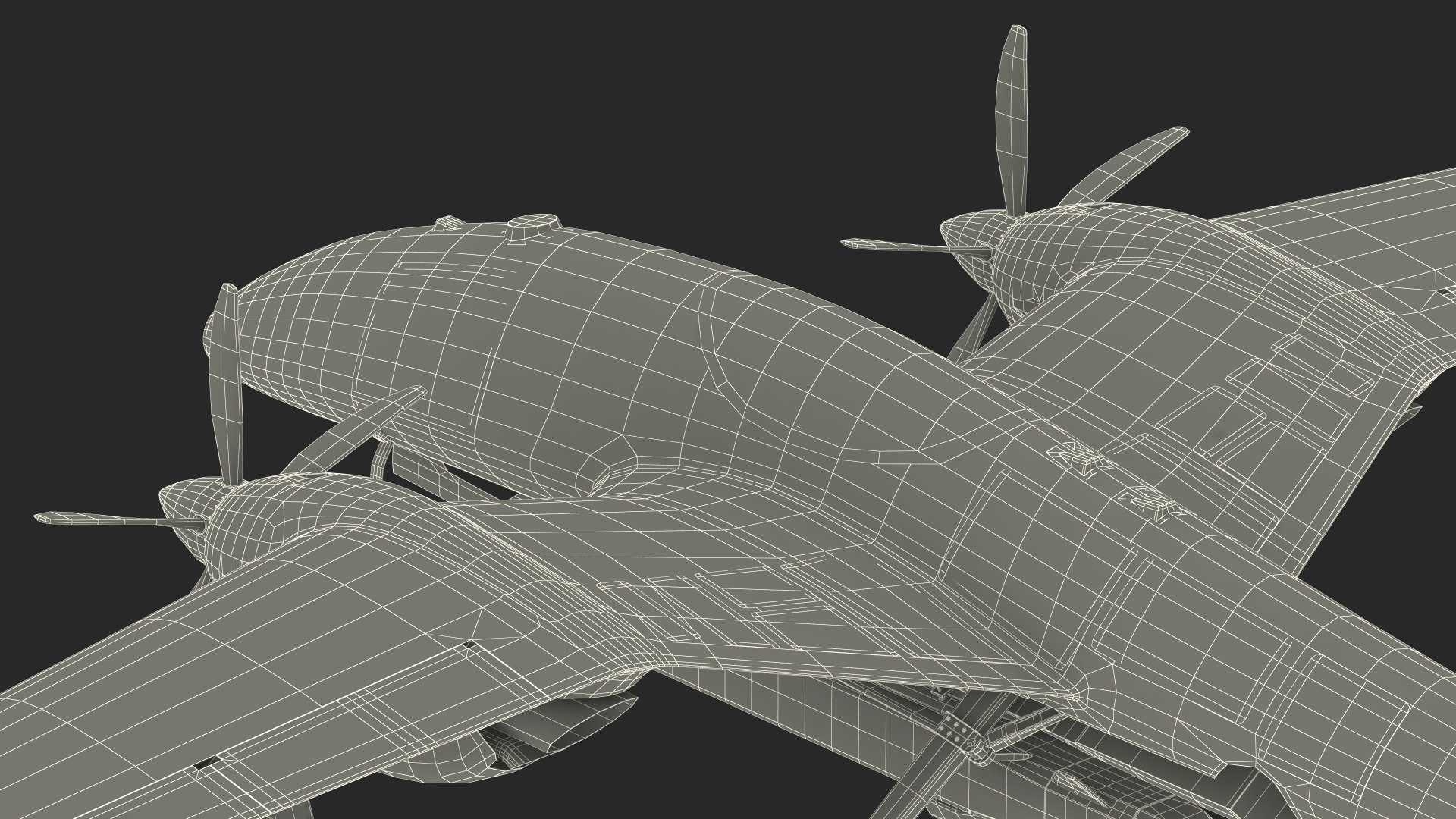 Tactical Aerial Combat Drone Rigged for Cinema 4D 3D model
