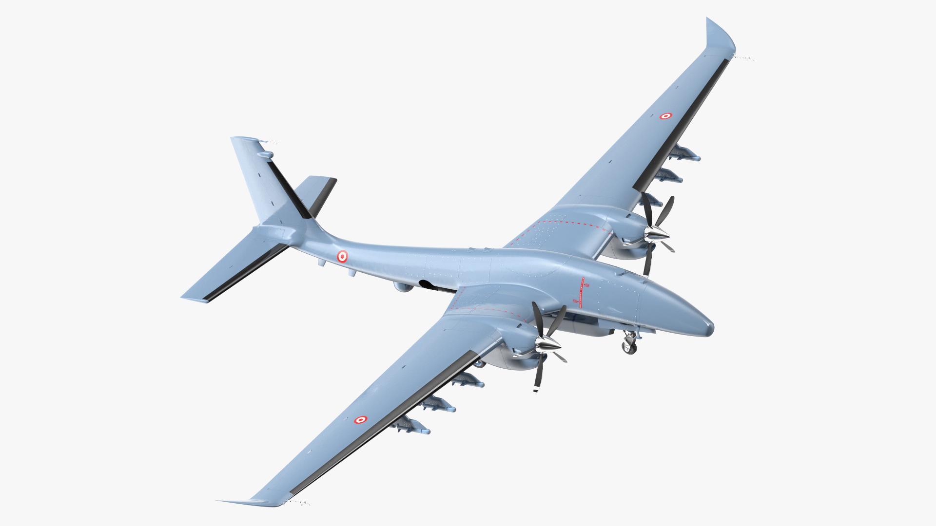 Tactical Aerial Combat Drone Rigged for Cinema 4D 3D model