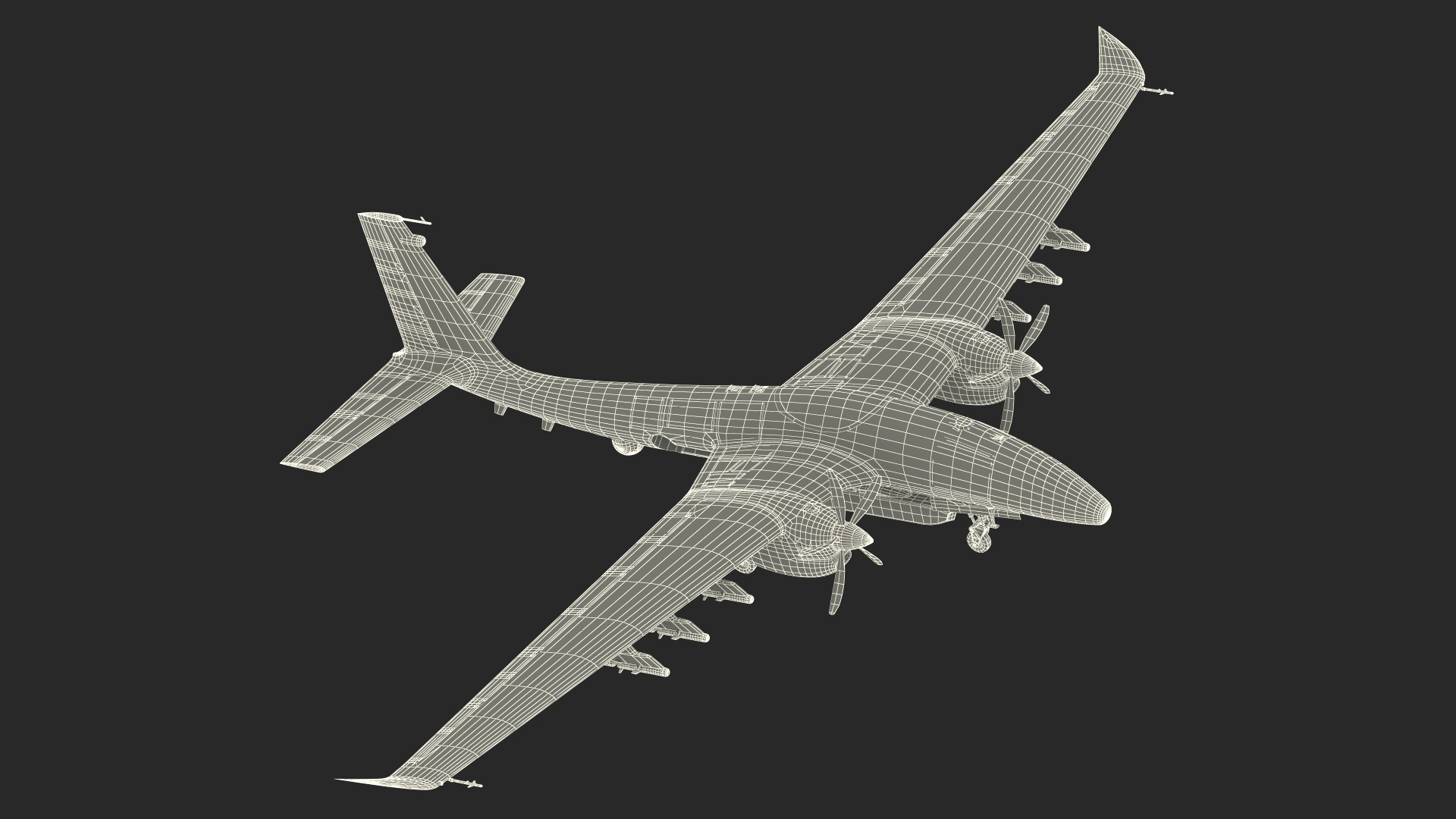 Tactical Aerial Combat Drone Rigged for Cinema 4D 3D model