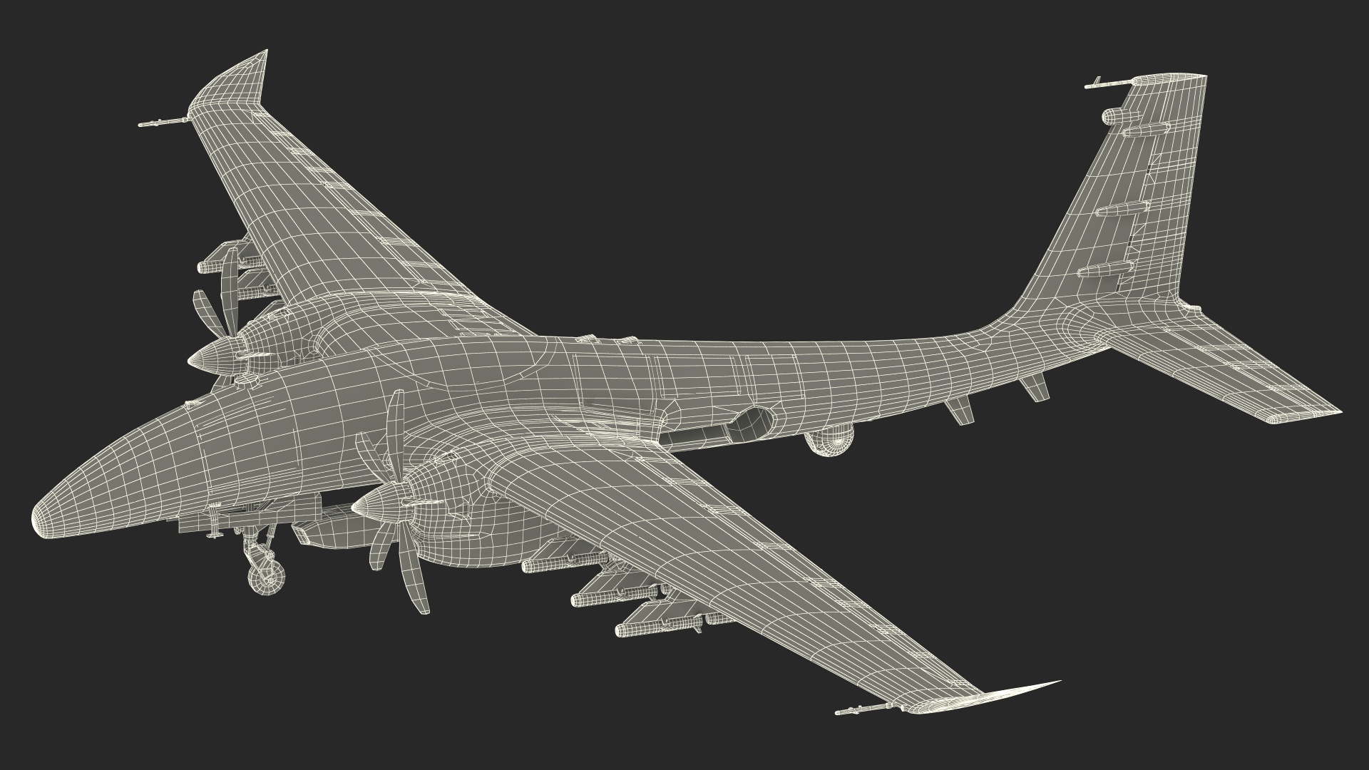 Tactical Aerial Combat Drone Rigged for Cinema 4D 3D model