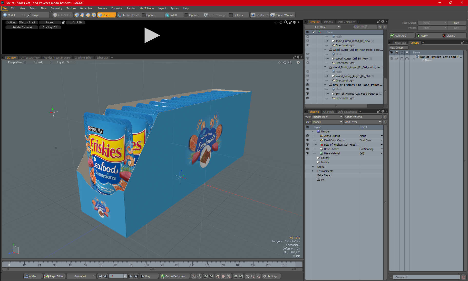 Box of Friskies Cat Food Pouches 3D