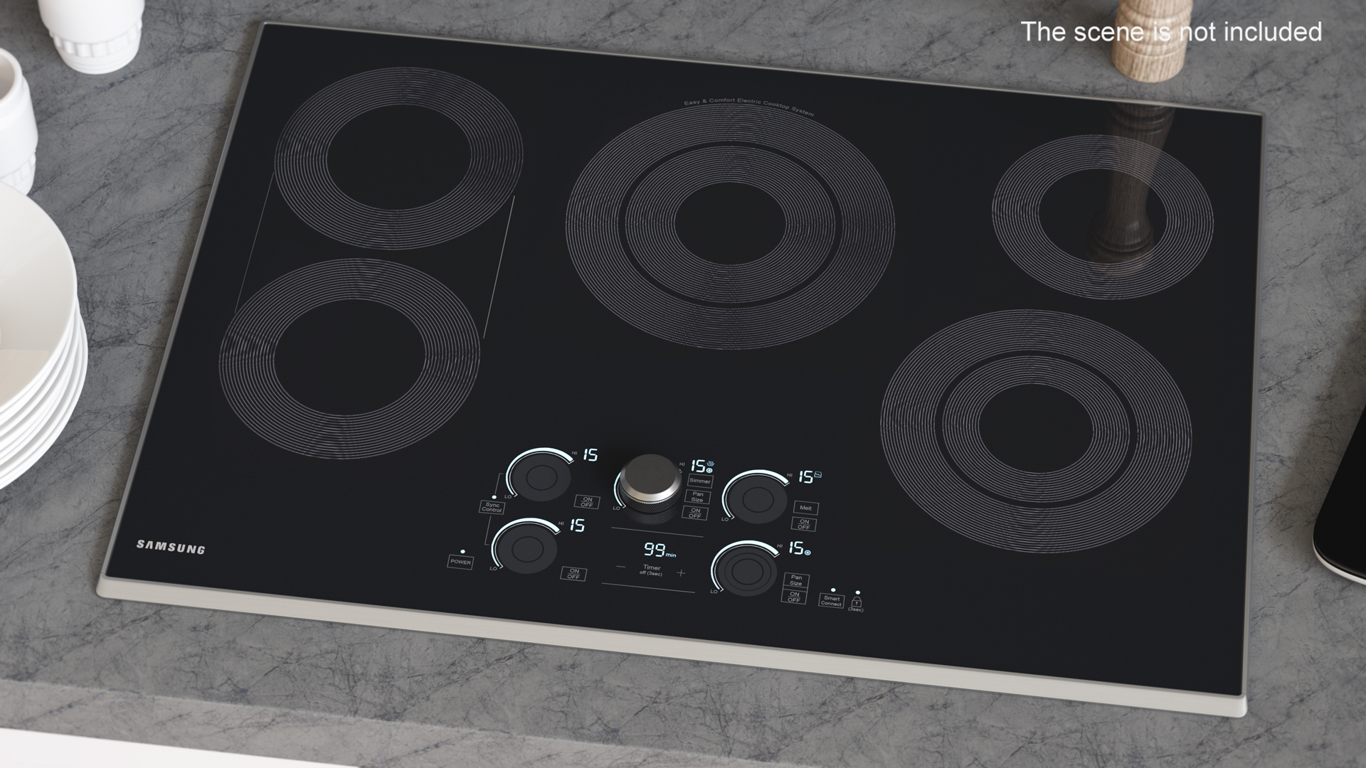 3D Smart Electric Countertop Stove Gray