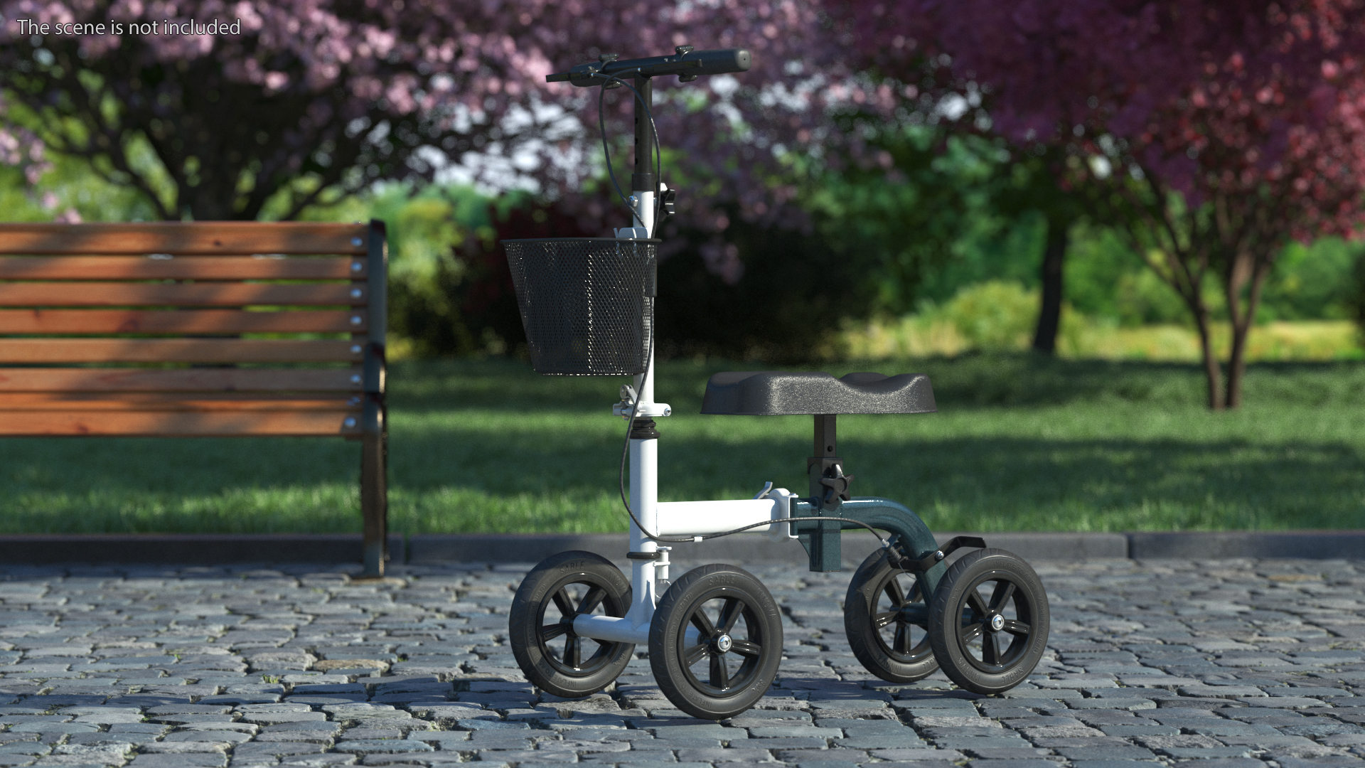 3D model Knee Scooter White Rigged