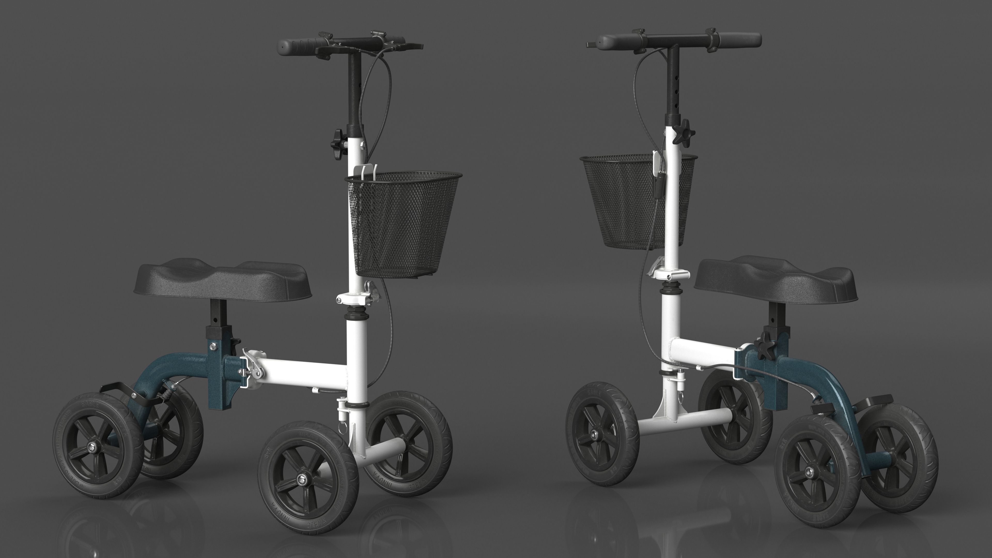 3D model Knee Scooter White Rigged