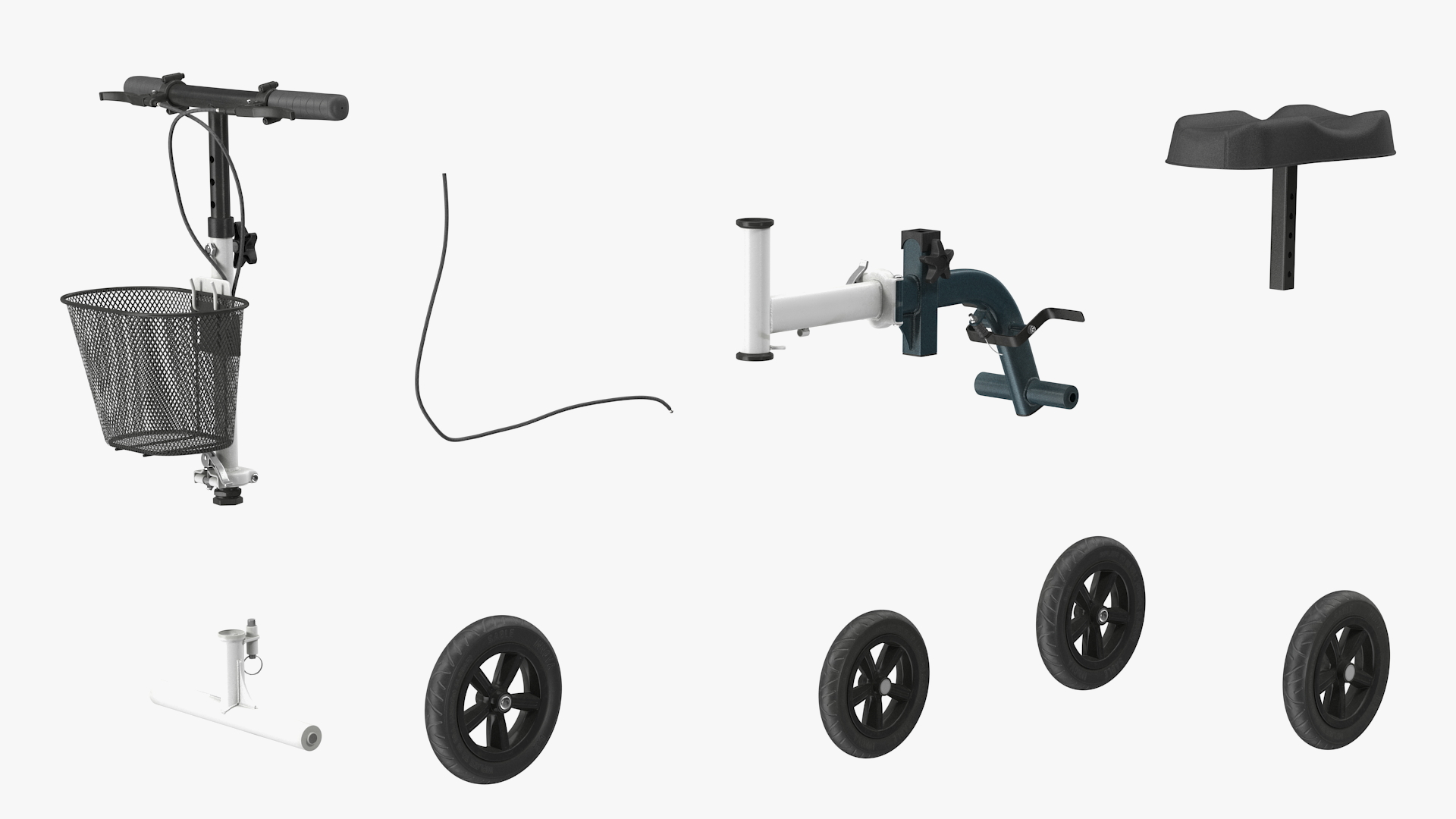 3D model Knee Scooter White Rigged