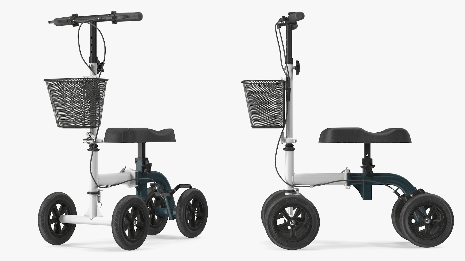 3D model Knee Scooter White Rigged