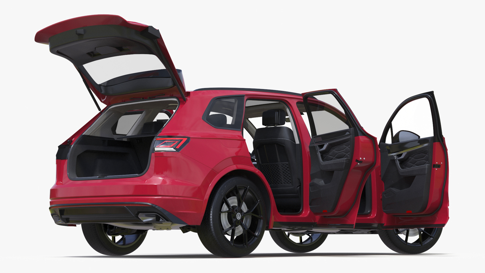 Volkswagen Touareg 2024 Red Lights On Rigged 3D model