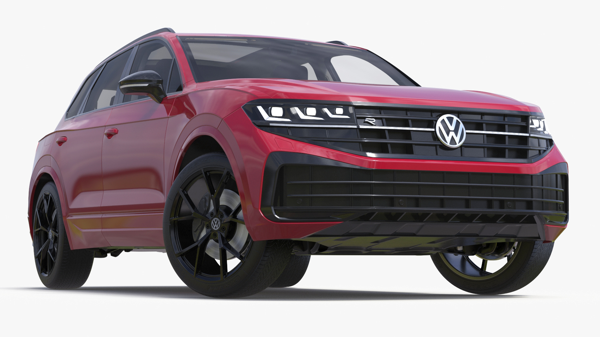 Volkswagen Touareg 2024 Red Lights On Rigged 3D model