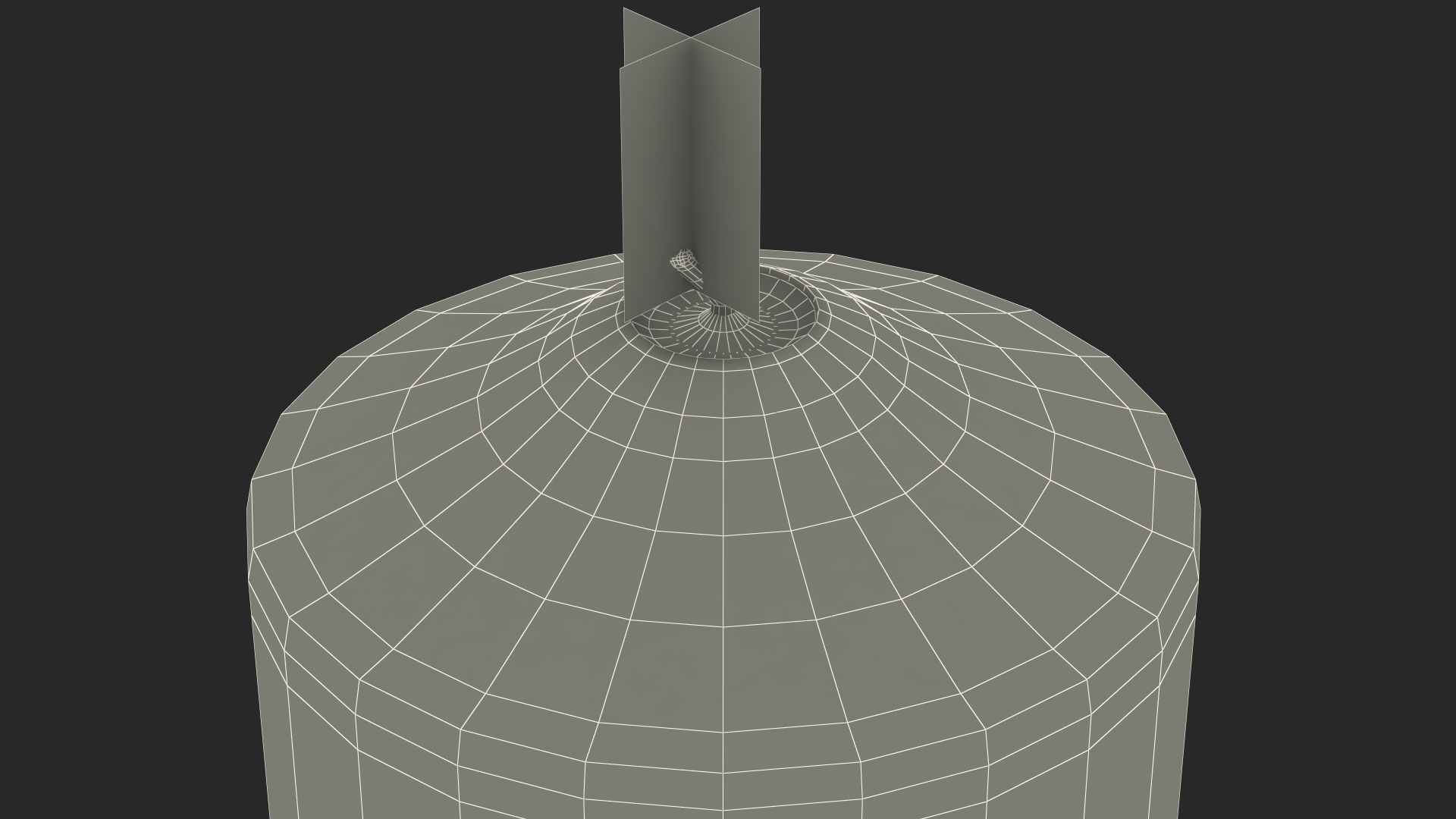 Lit Dome Top Pillar Candle White 3D