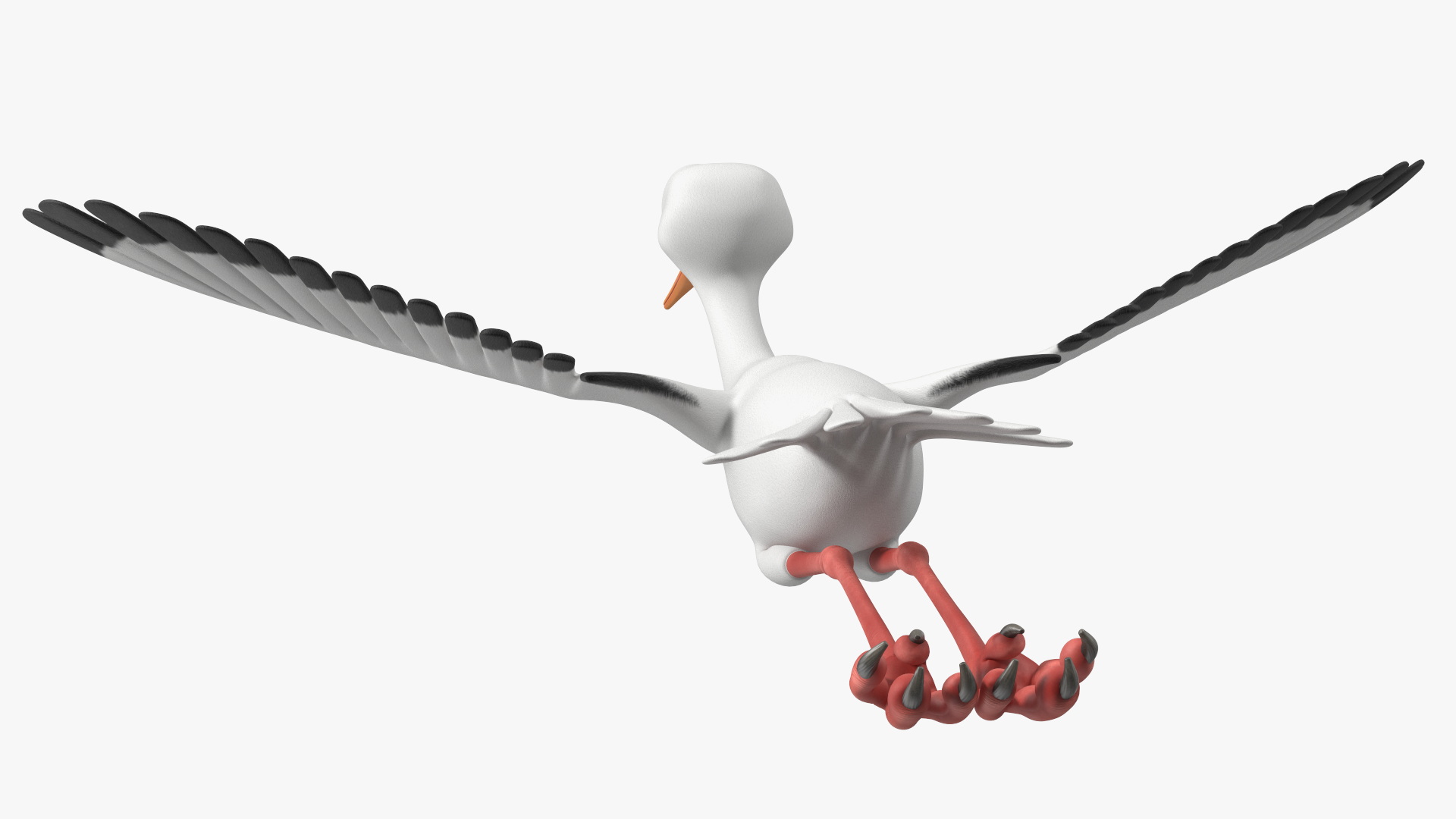 3D model Flying Pose Cartoon Stork