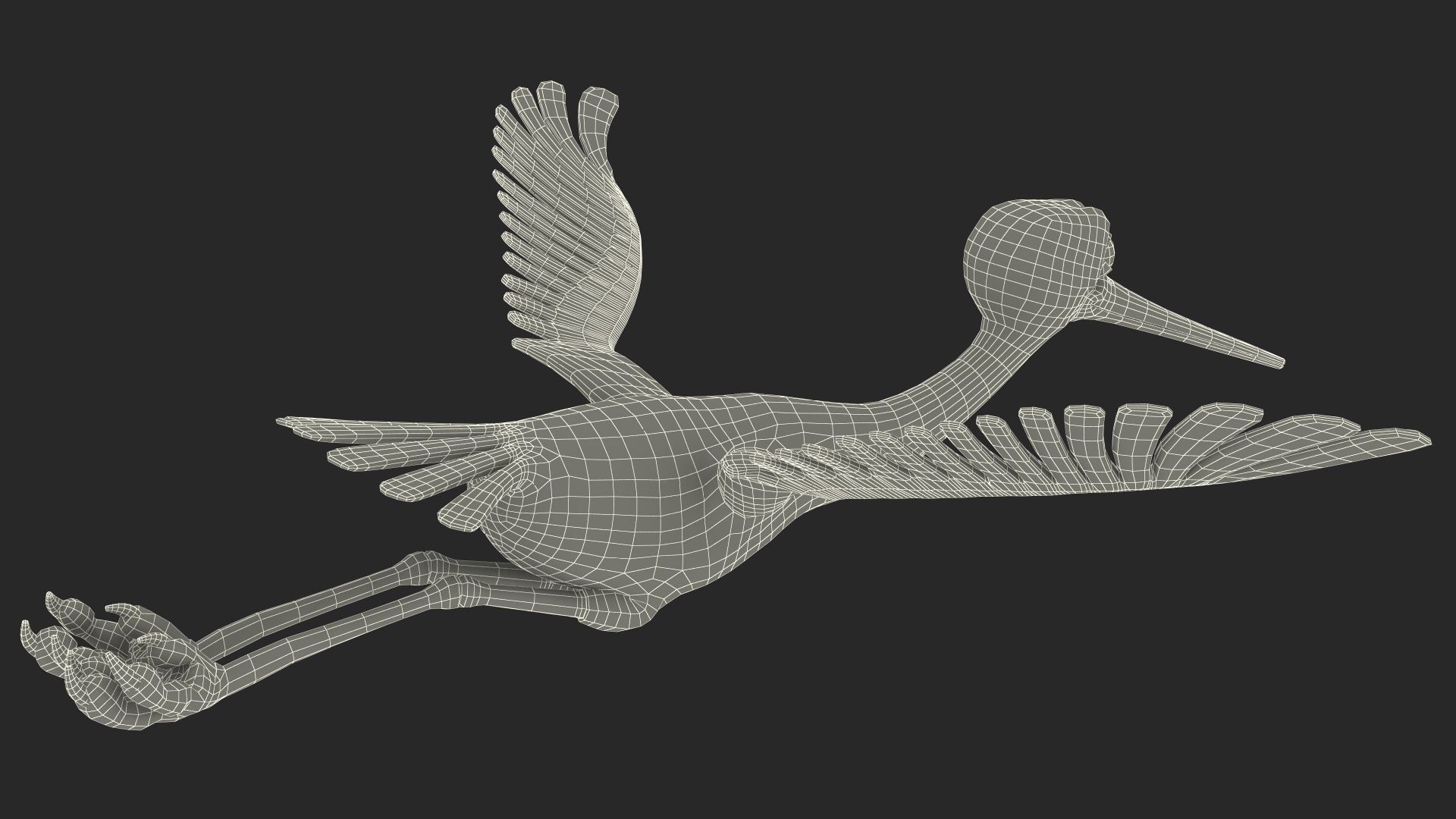 3D model Flying Pose Cartoon Stork