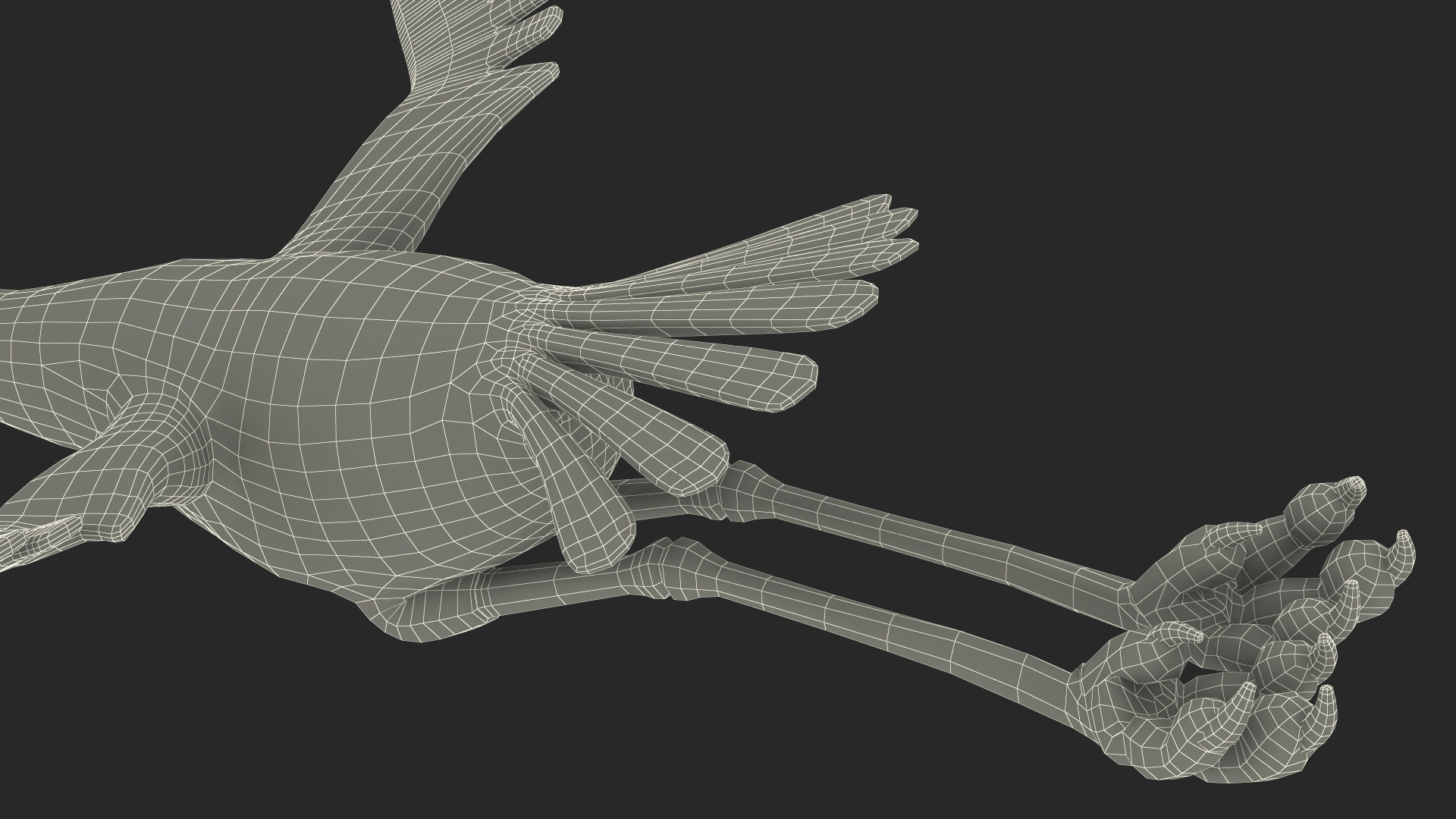 3D model Flying Pose Cartoon Stork