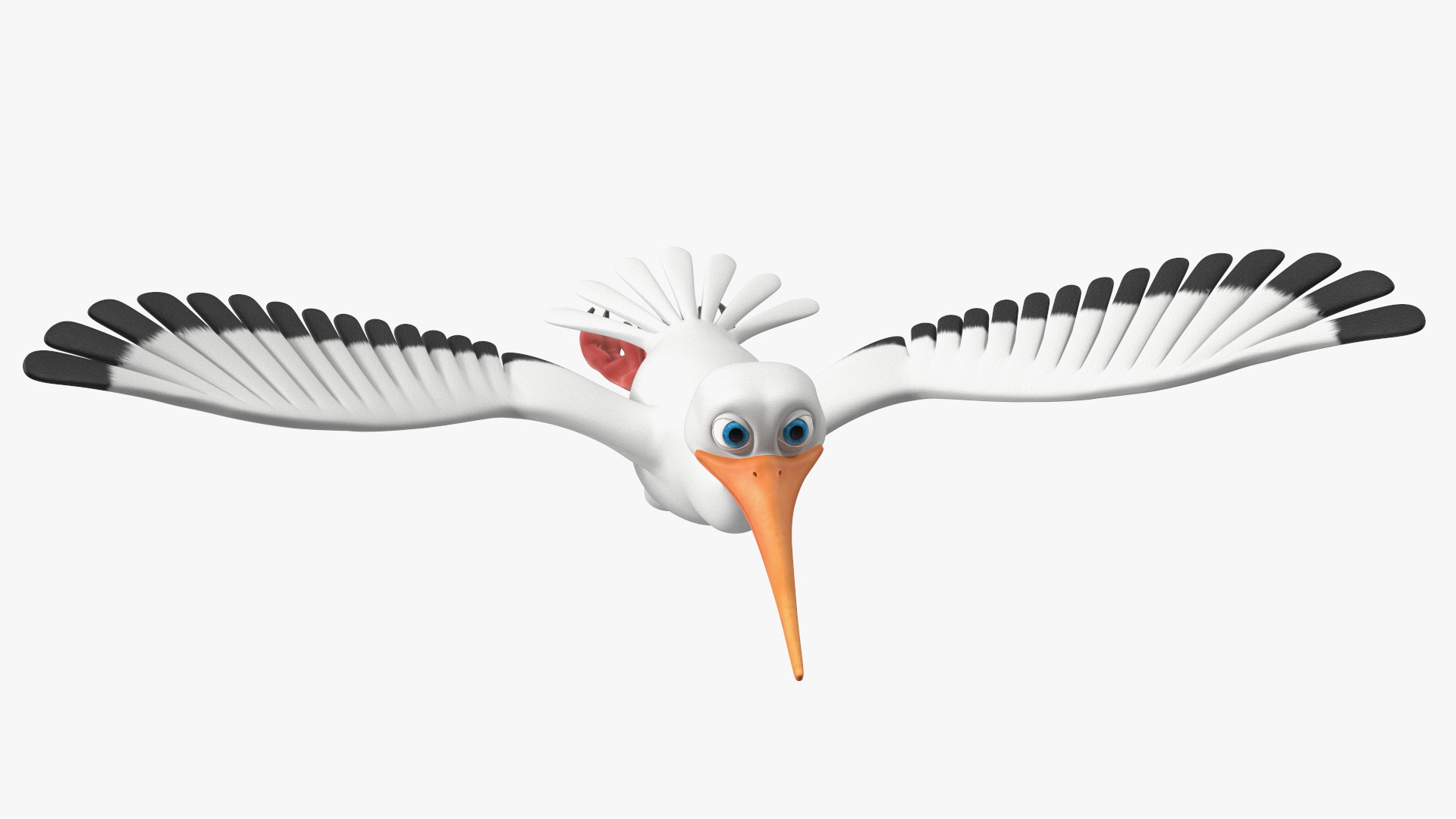 3D model Flying Pose Cartoon Stork