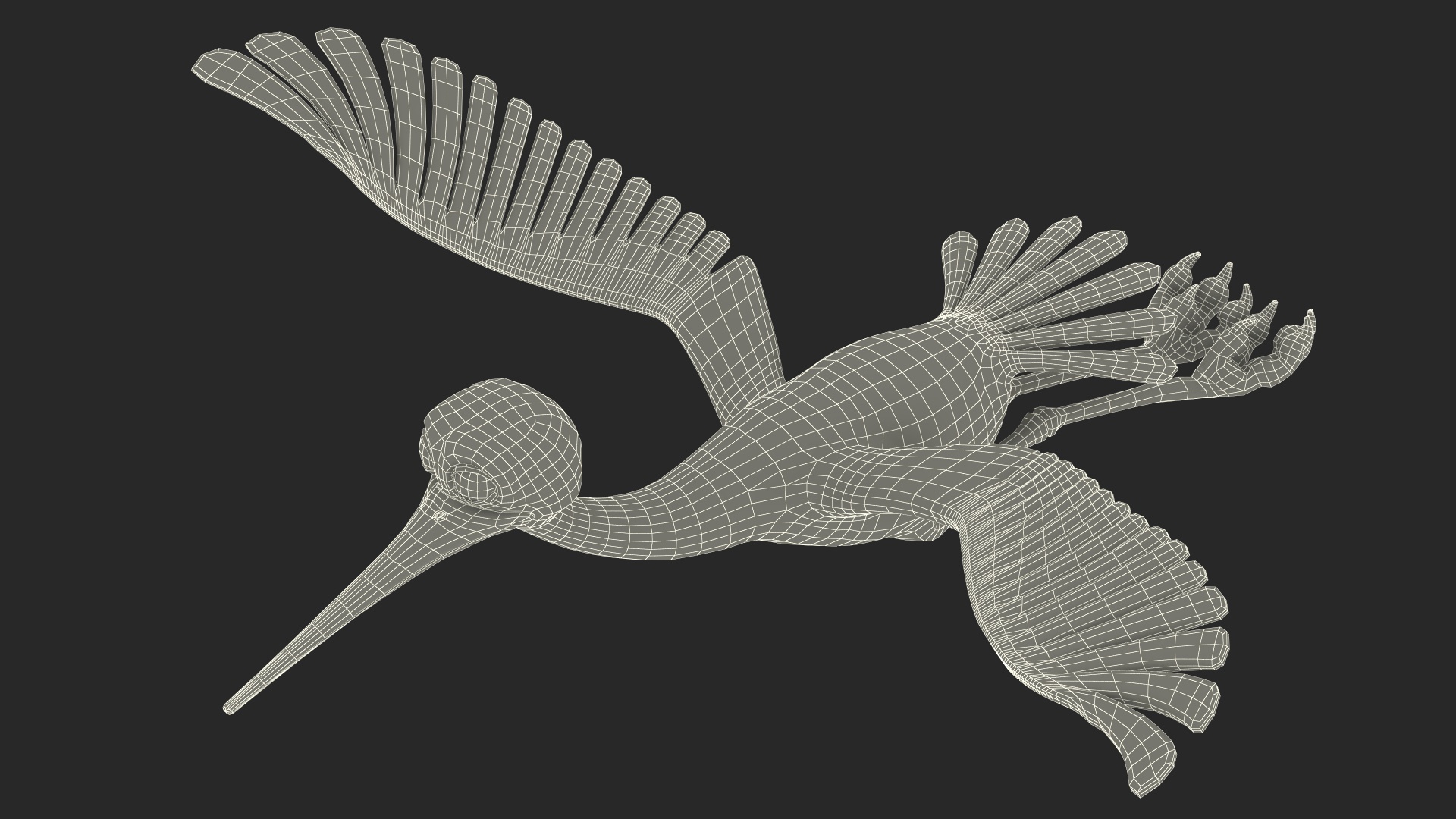 3D model Flying Pose Cartoon Stork