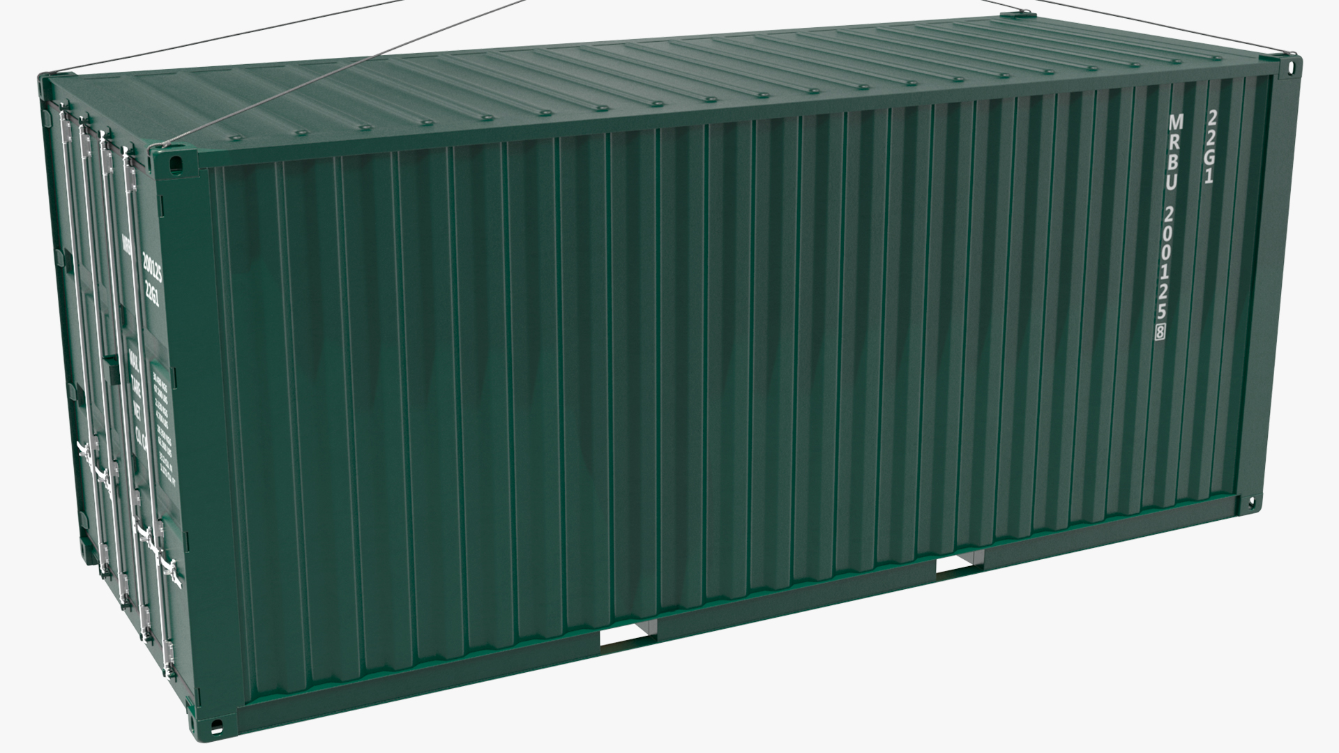 3D model US Army Transport Helicopter With 20 ft ISO Container Rigged