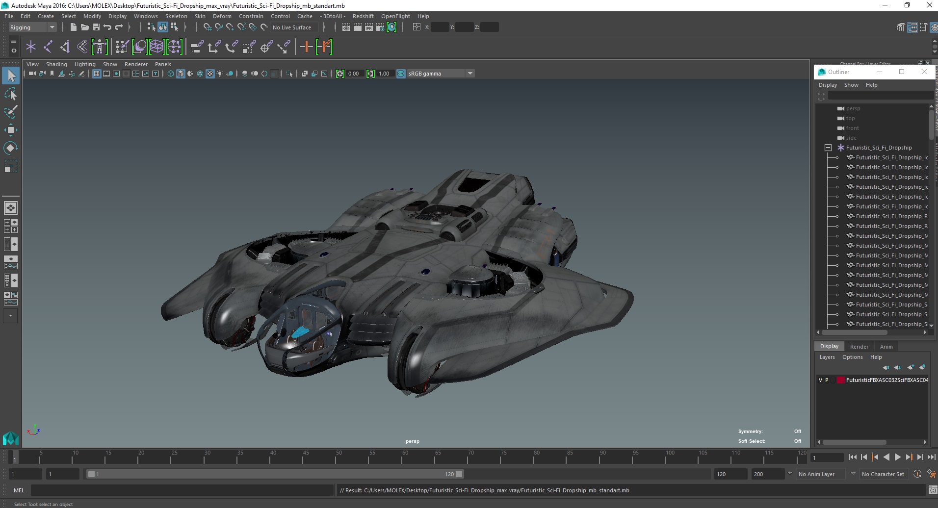 3D Futuristic Sci-Fi Dropship