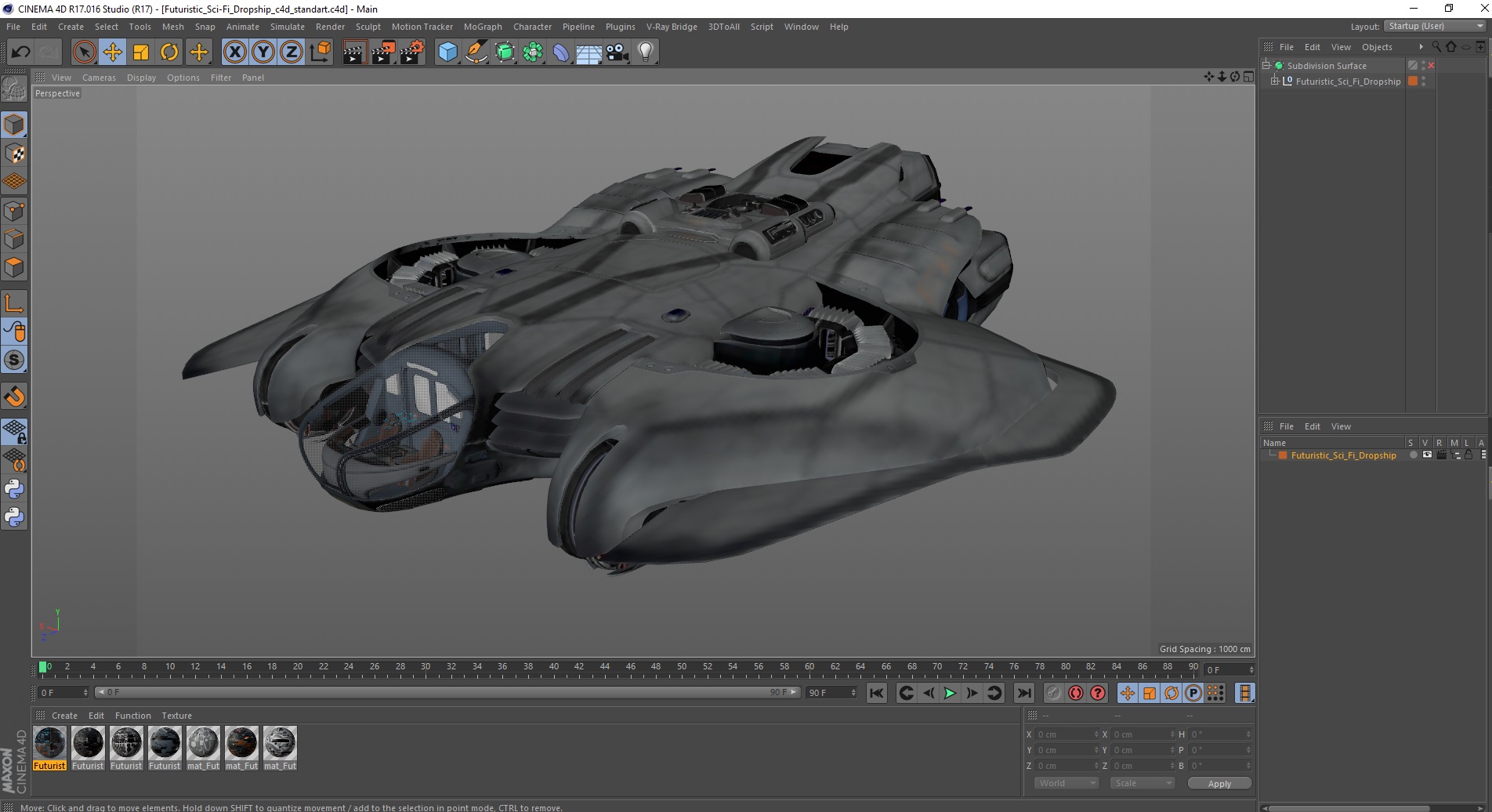 3D Futuristic Sci-Fi Dropship