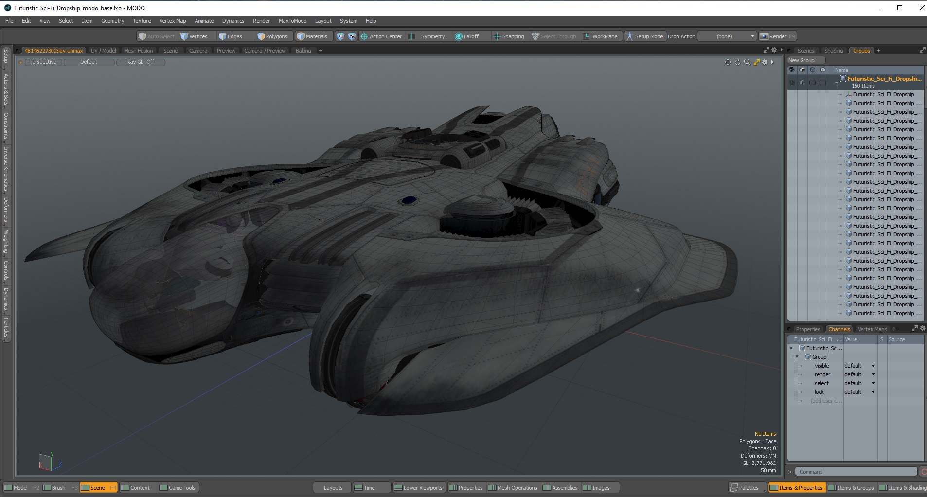 3D Futuristic Sci-Fi Dropship