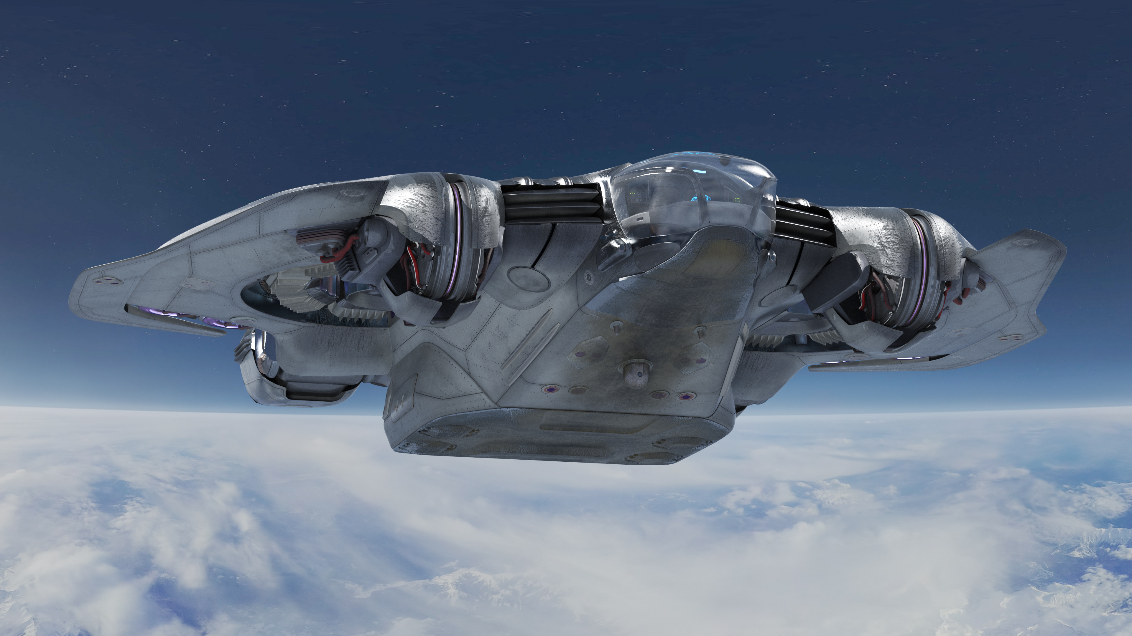 3D Futuristic Sci-Fi Dropship
