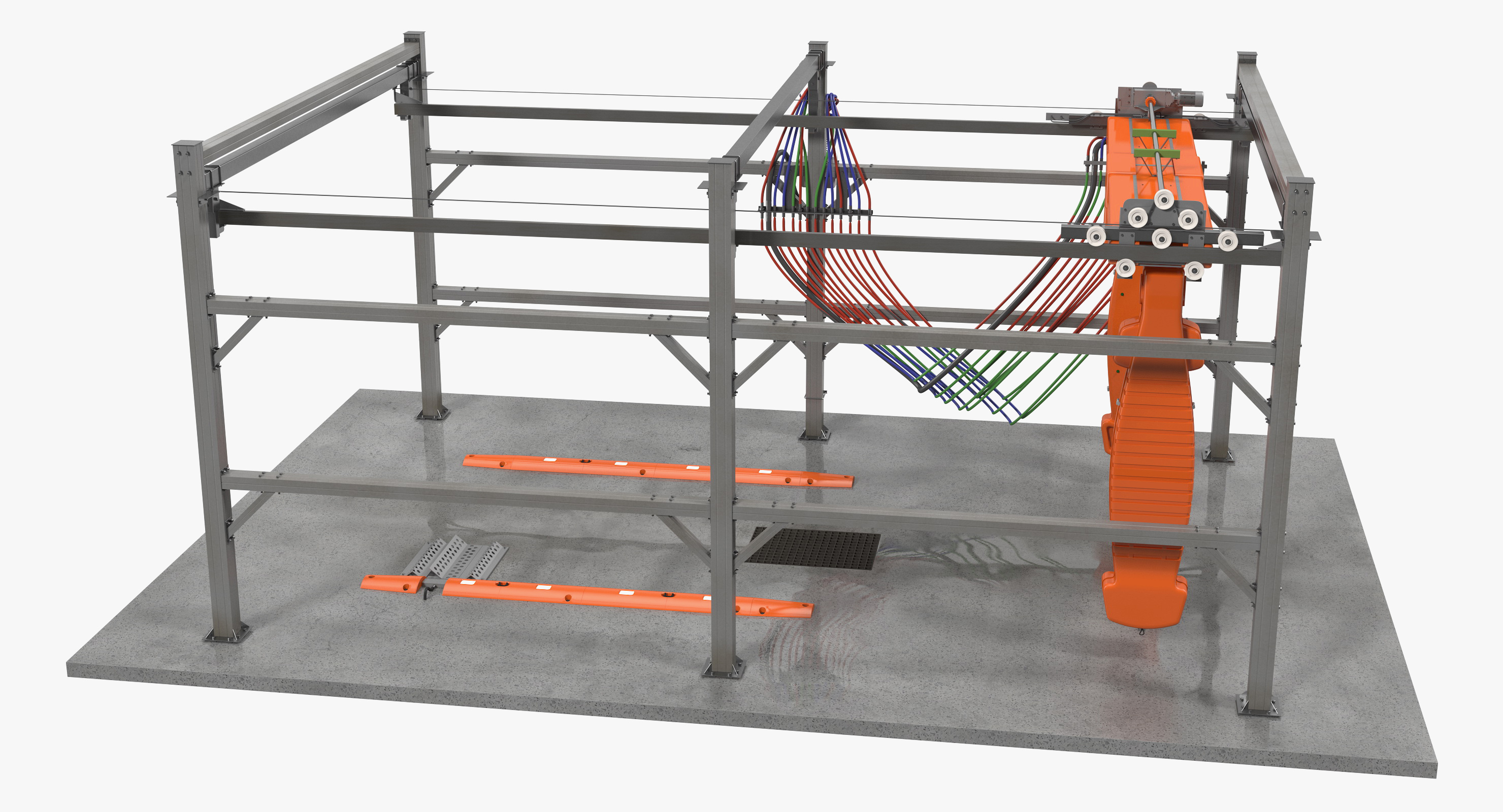 Carwash System Generic Rigged 3D model