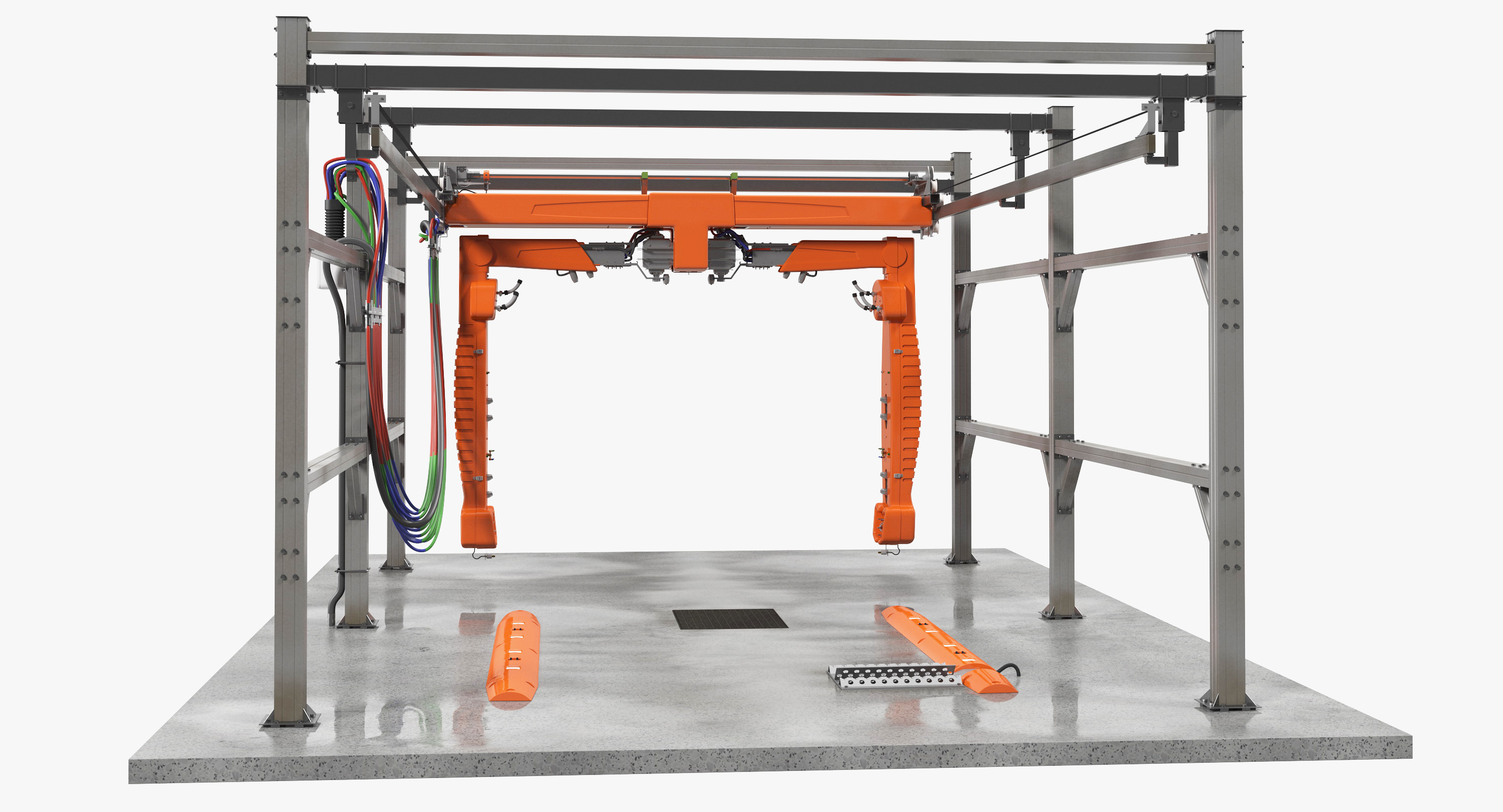 Carwash System Generic Rigged 3D model