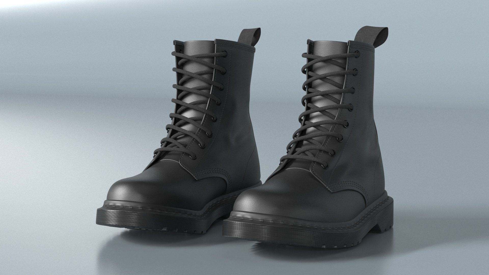 3D Dr Martens 1460 Mono Smooth Black model