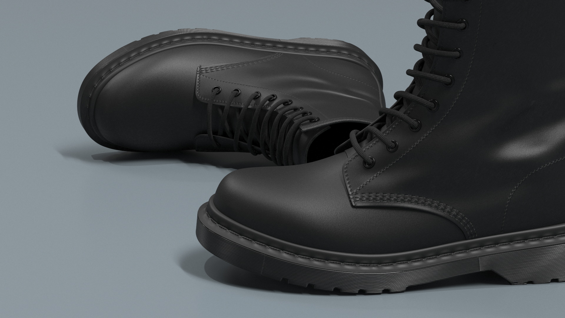 3D Dr Martens 1460 Mono Smooth Black model