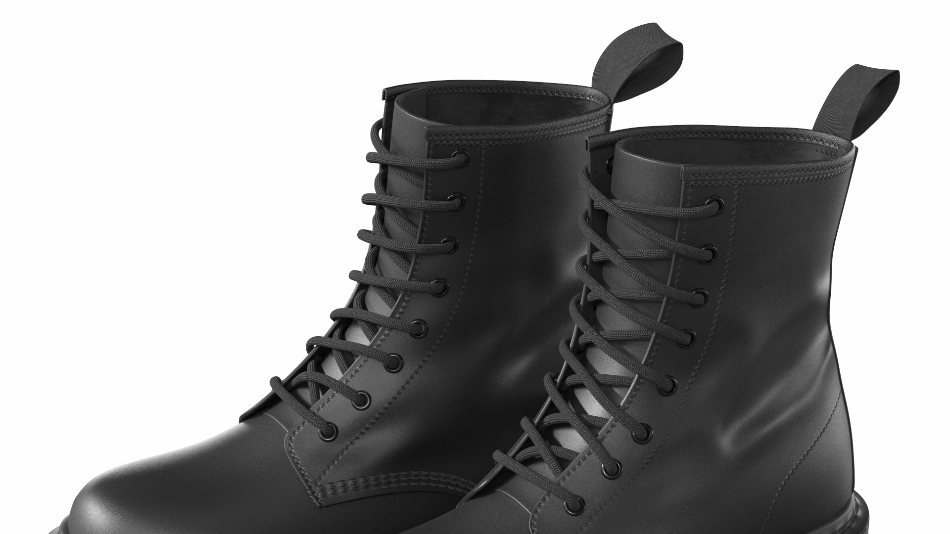 3D Dr Martens 1460 Mono Smooth Black model
