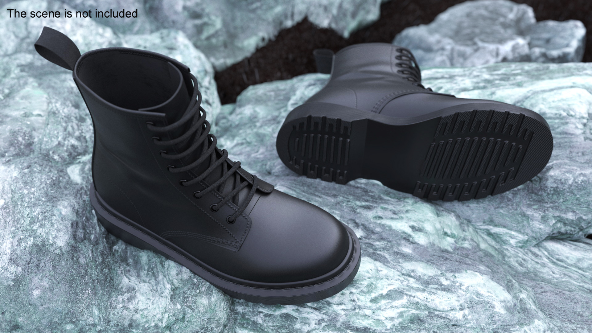 3D Dr Martens 1460 Mono Smooth Black model