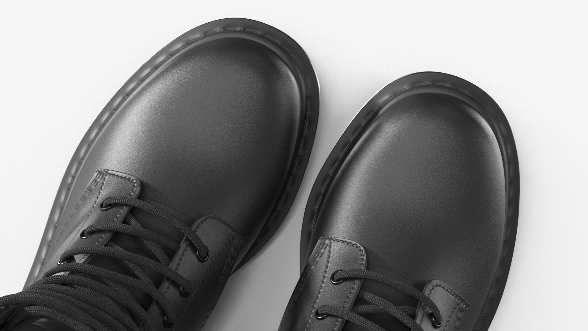 3D Dr Martens 1460 Mono Smooth Black model