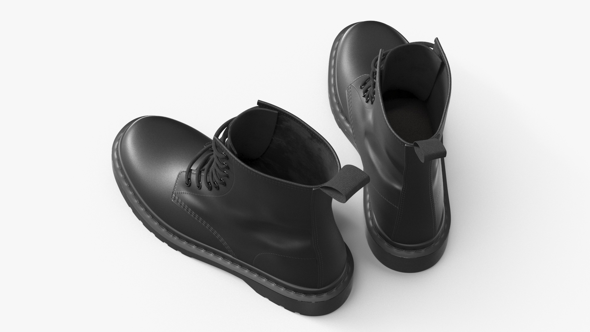 3D Dr Martens 1460 Mono Smooth Black model