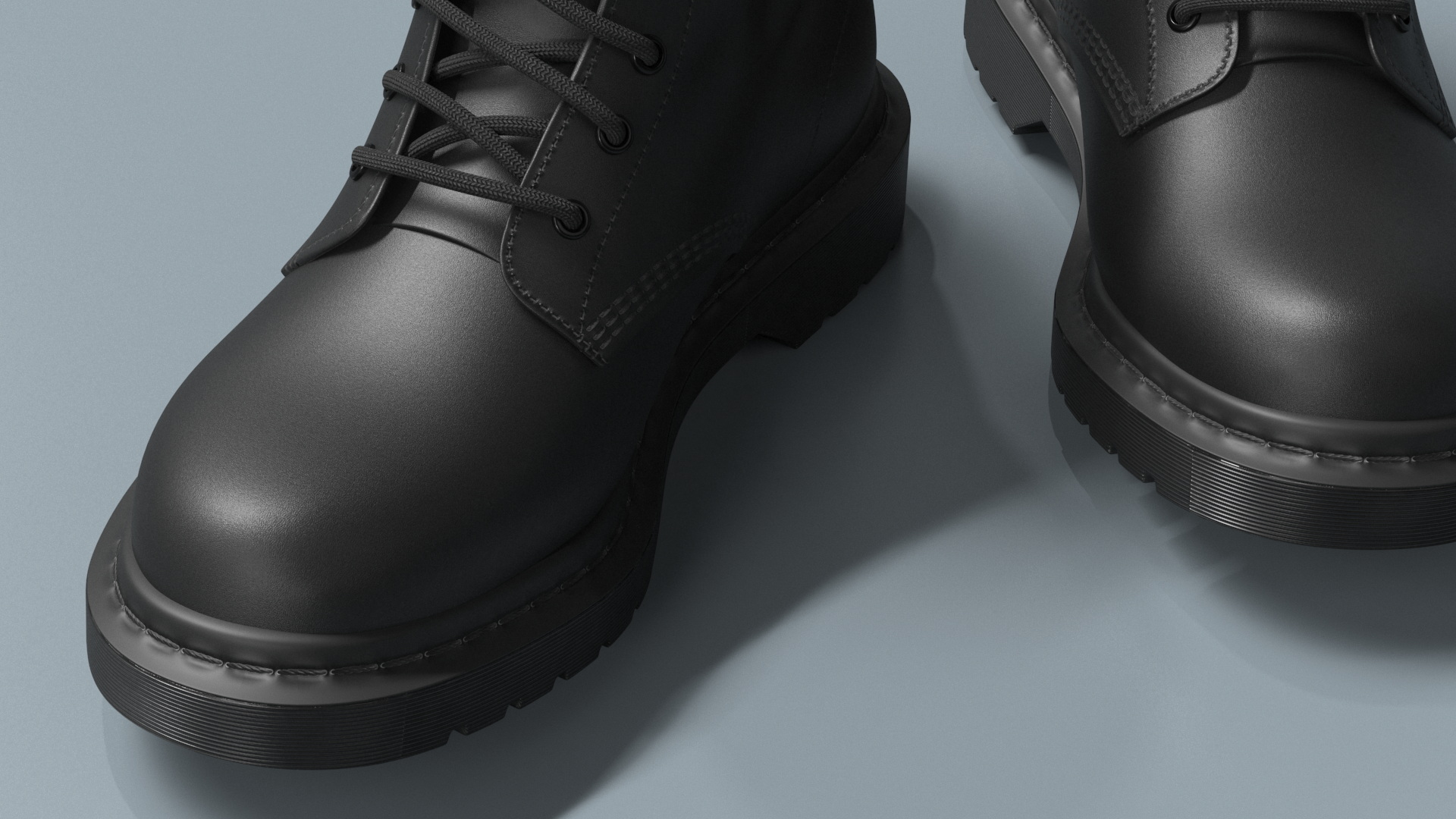 3D Dr Martens 1460 Mono Smooth Black model