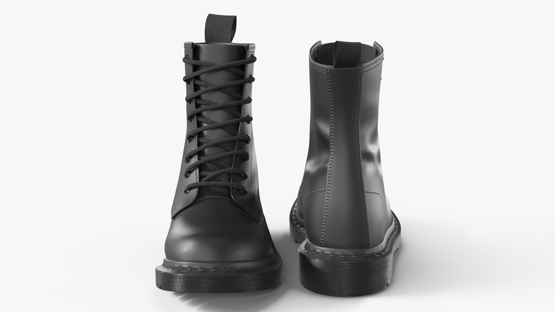 3D Dr Martens 1460 Mono Smooth Black model
