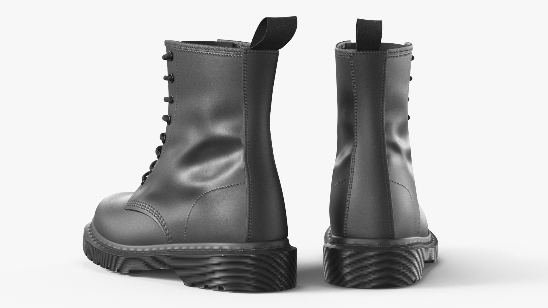 3D Dr Martens 1460 Mono Smooth Black model