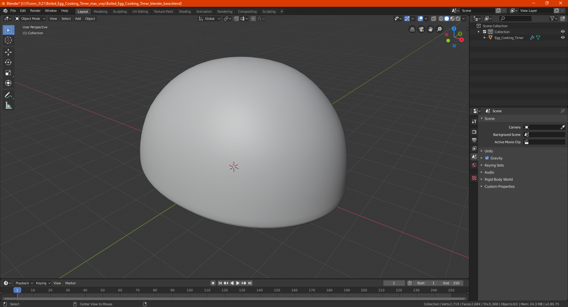 Boiled Egg Cooking Timer 3D model