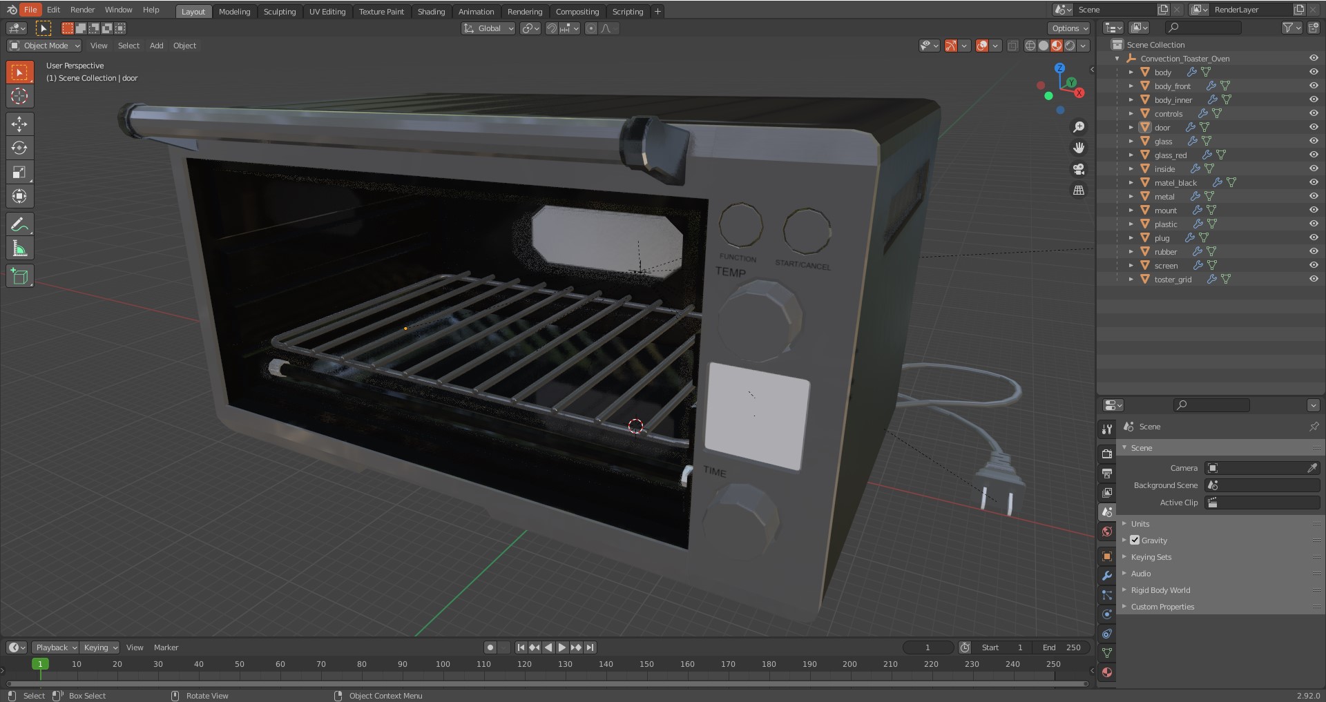 3D Convection Toaster Oven model