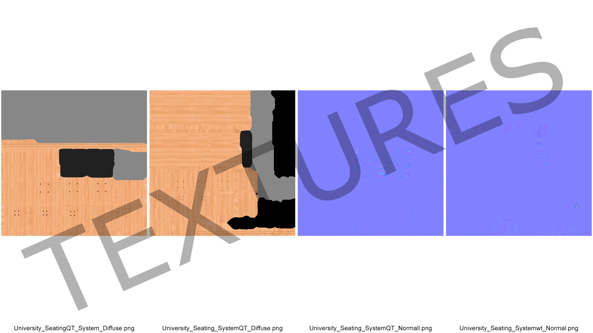 University Seating System Set Six Seats 3D model