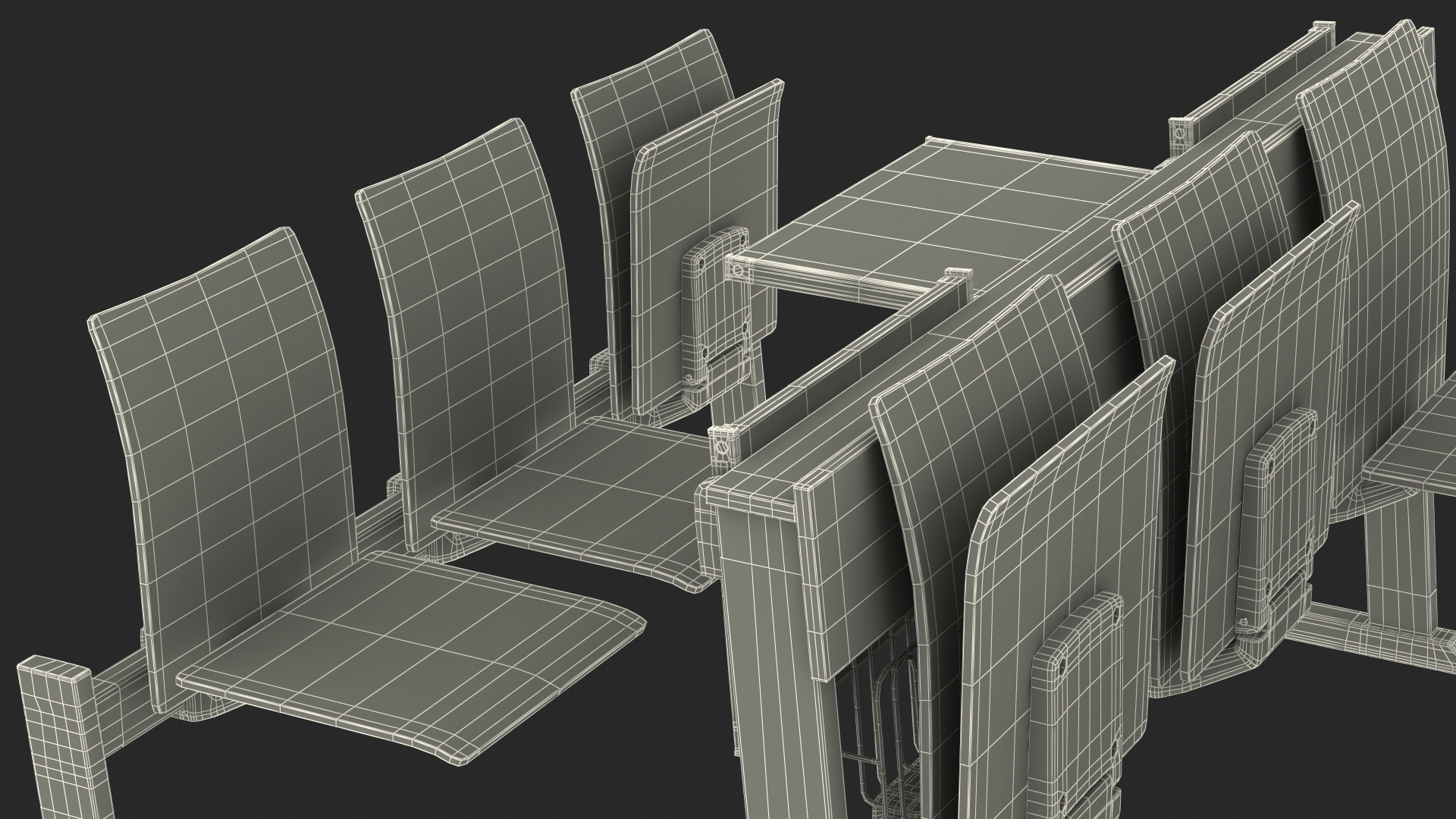 University Seating System Set Six Seats 3D model