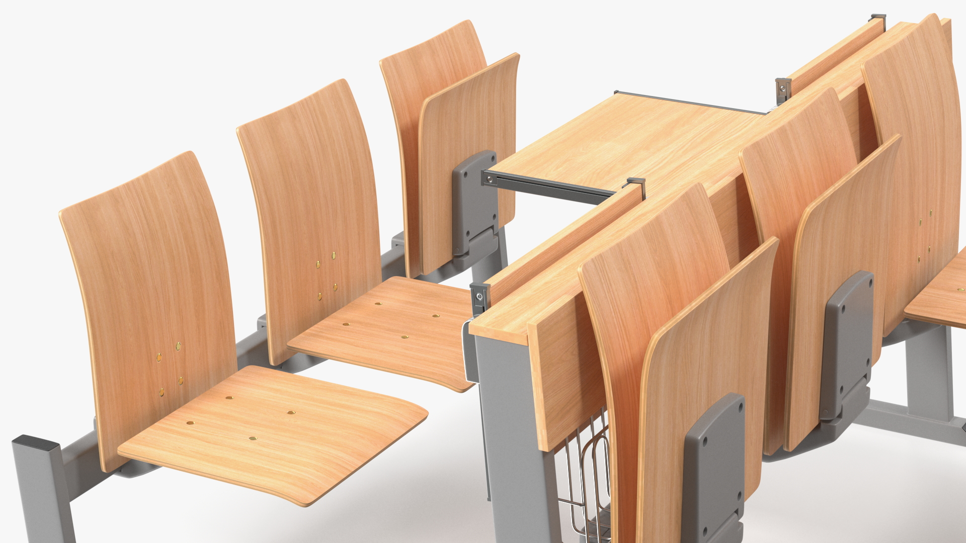 University Seating System Set Six Seats 3D model