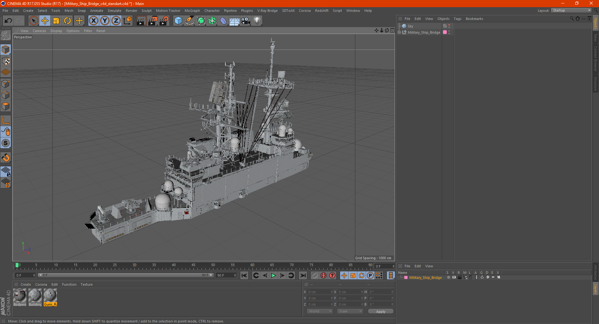 3D model Military Ship Bridge