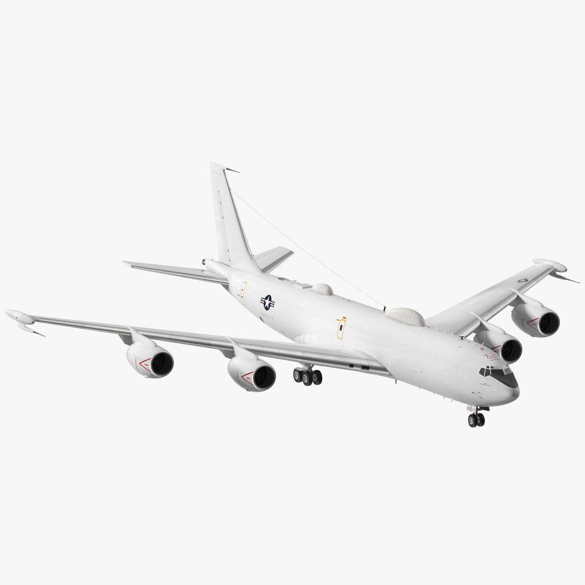 3D Boeing E-6 Mercury Aircraft Rigged for Maya model