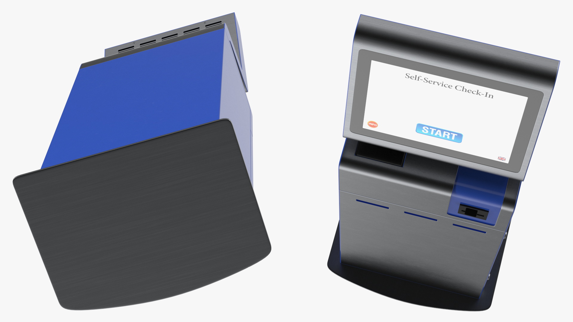 Blue Self-Service Check-In Kiosk 3D
