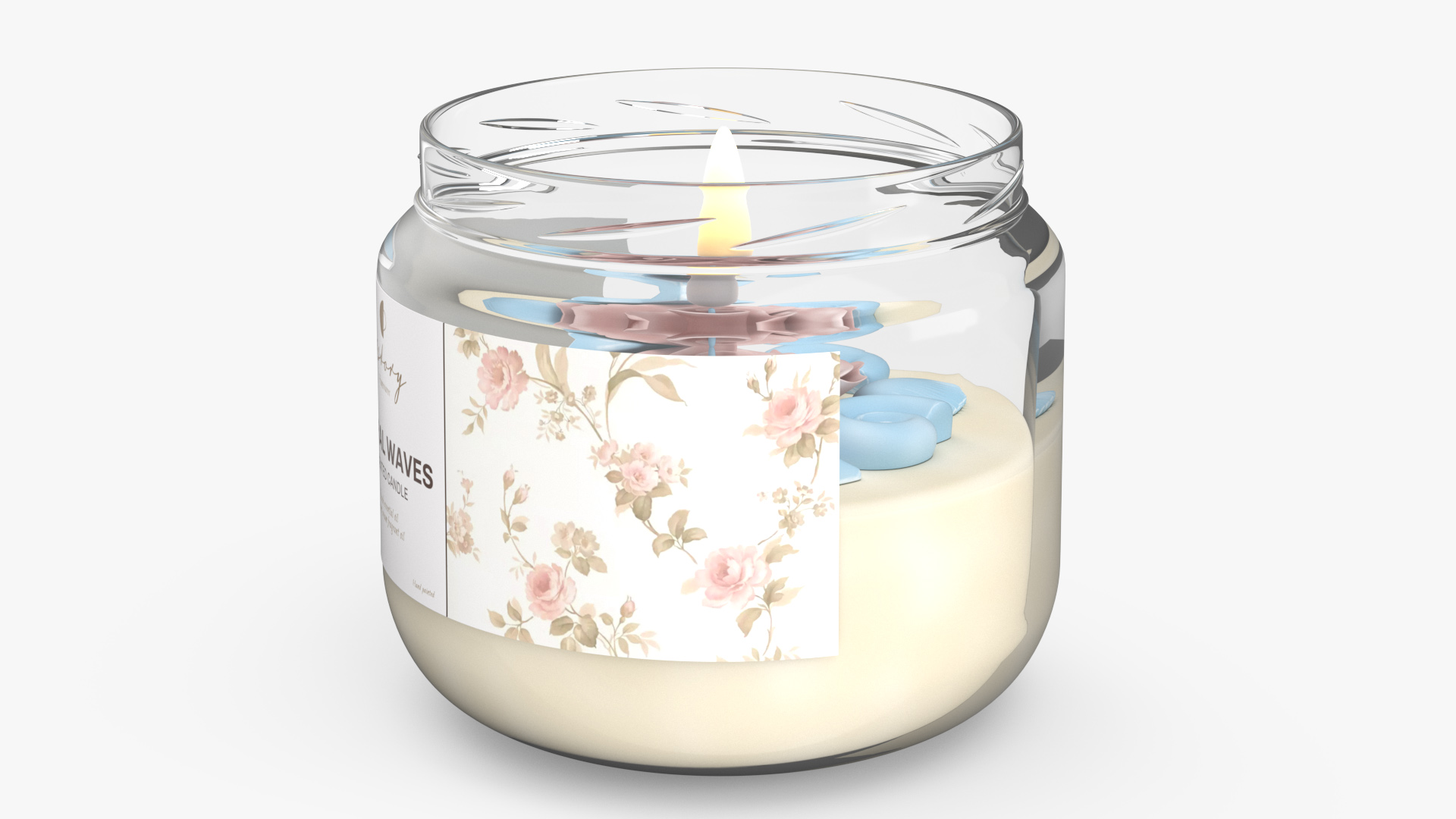 3D model Glass Jar Candle ReStory Fire Burns